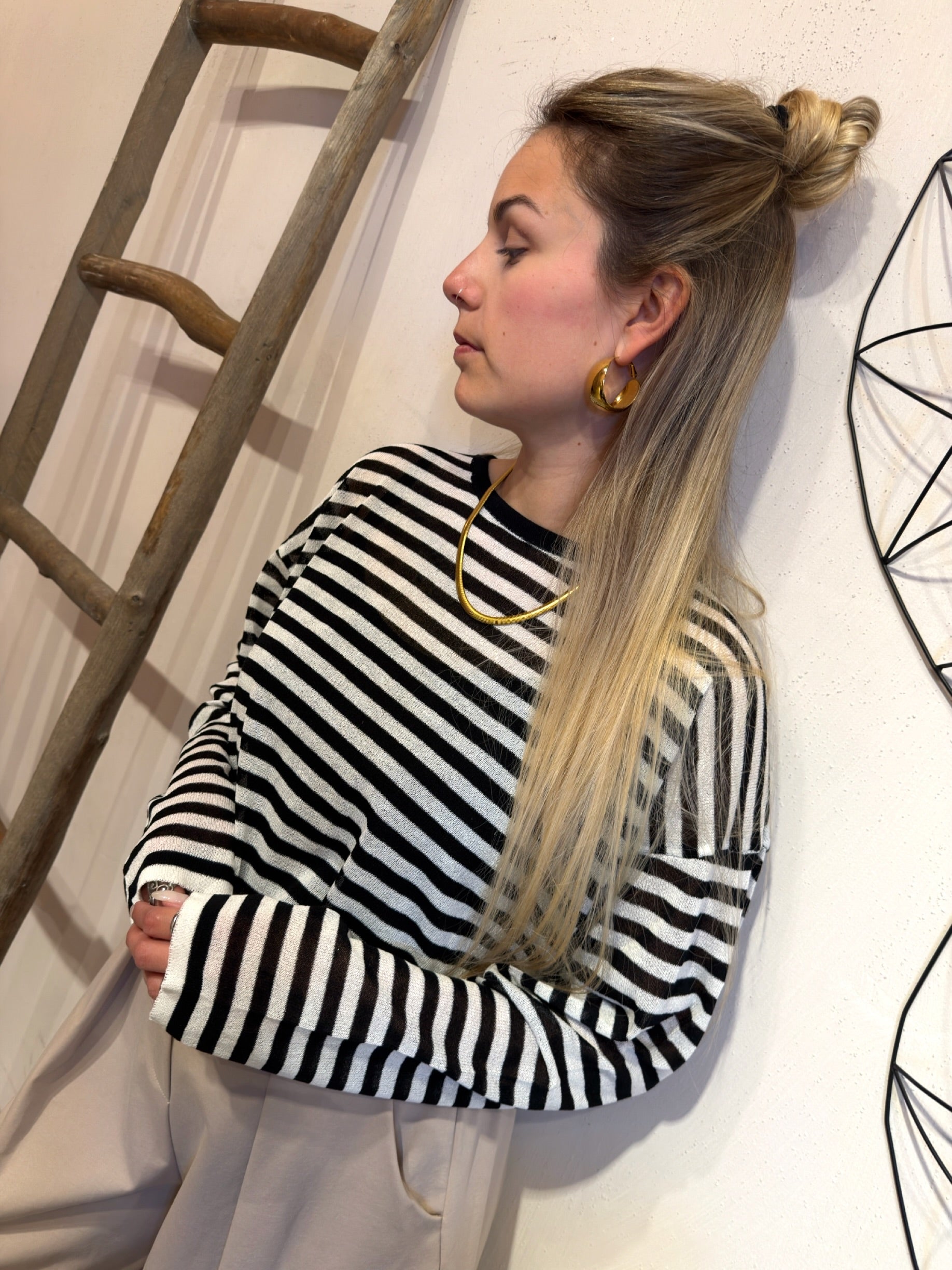 Pull Filo Righe B/N Compania Fantastica