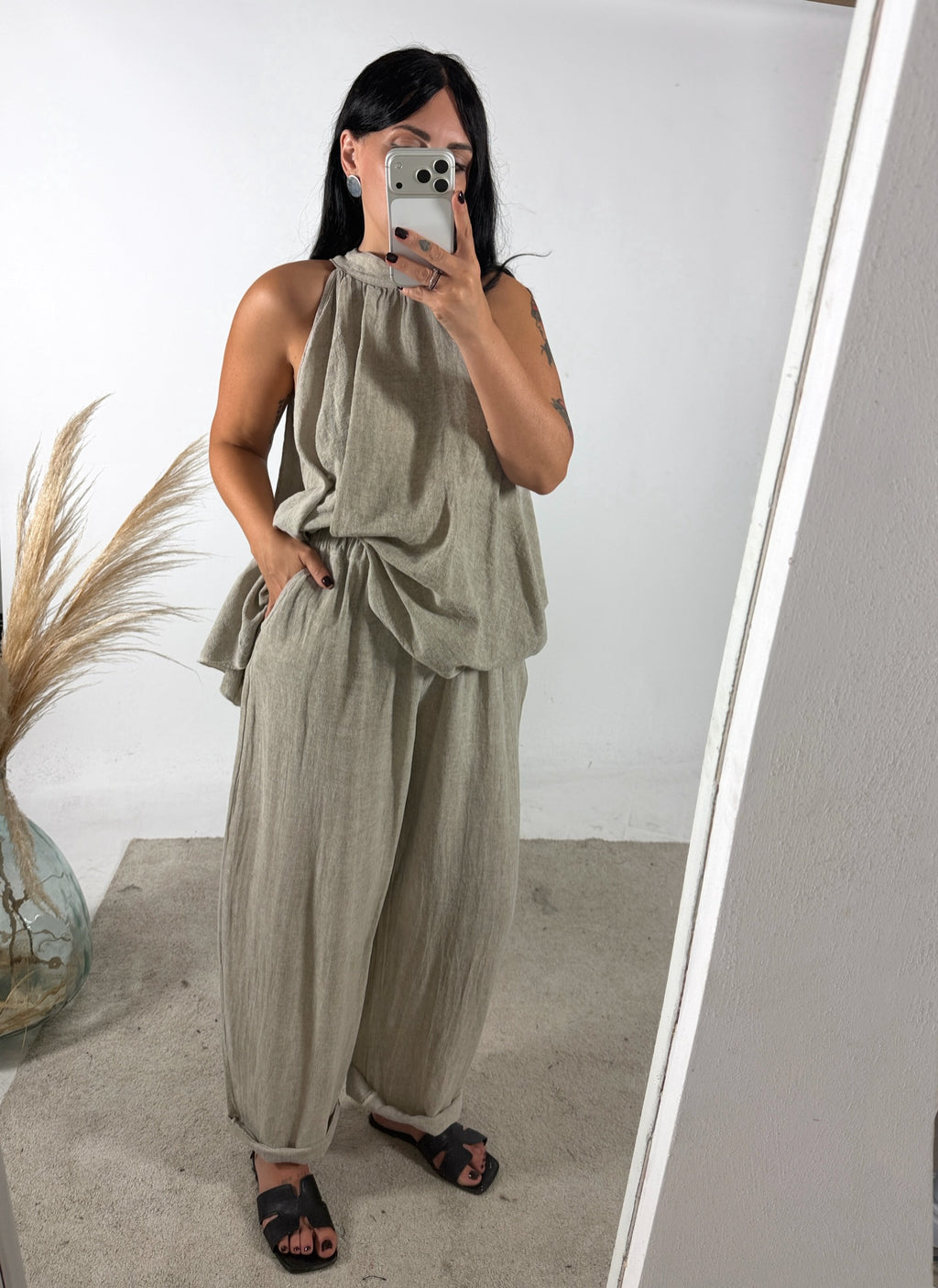 Pantalone Ovetto Lino Garza Corda