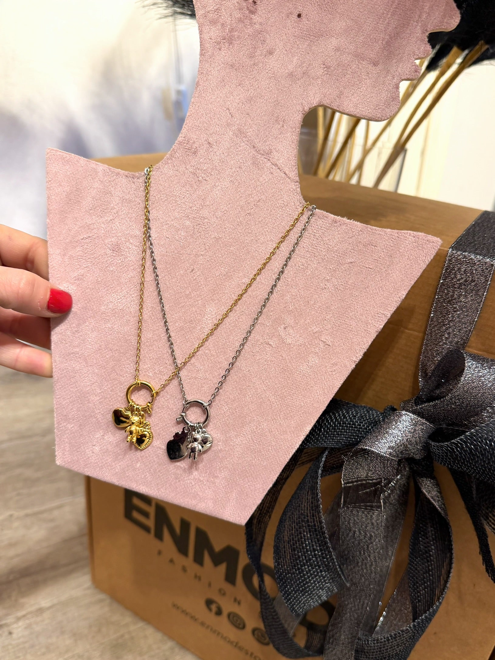 Collana 3 Charms +colori