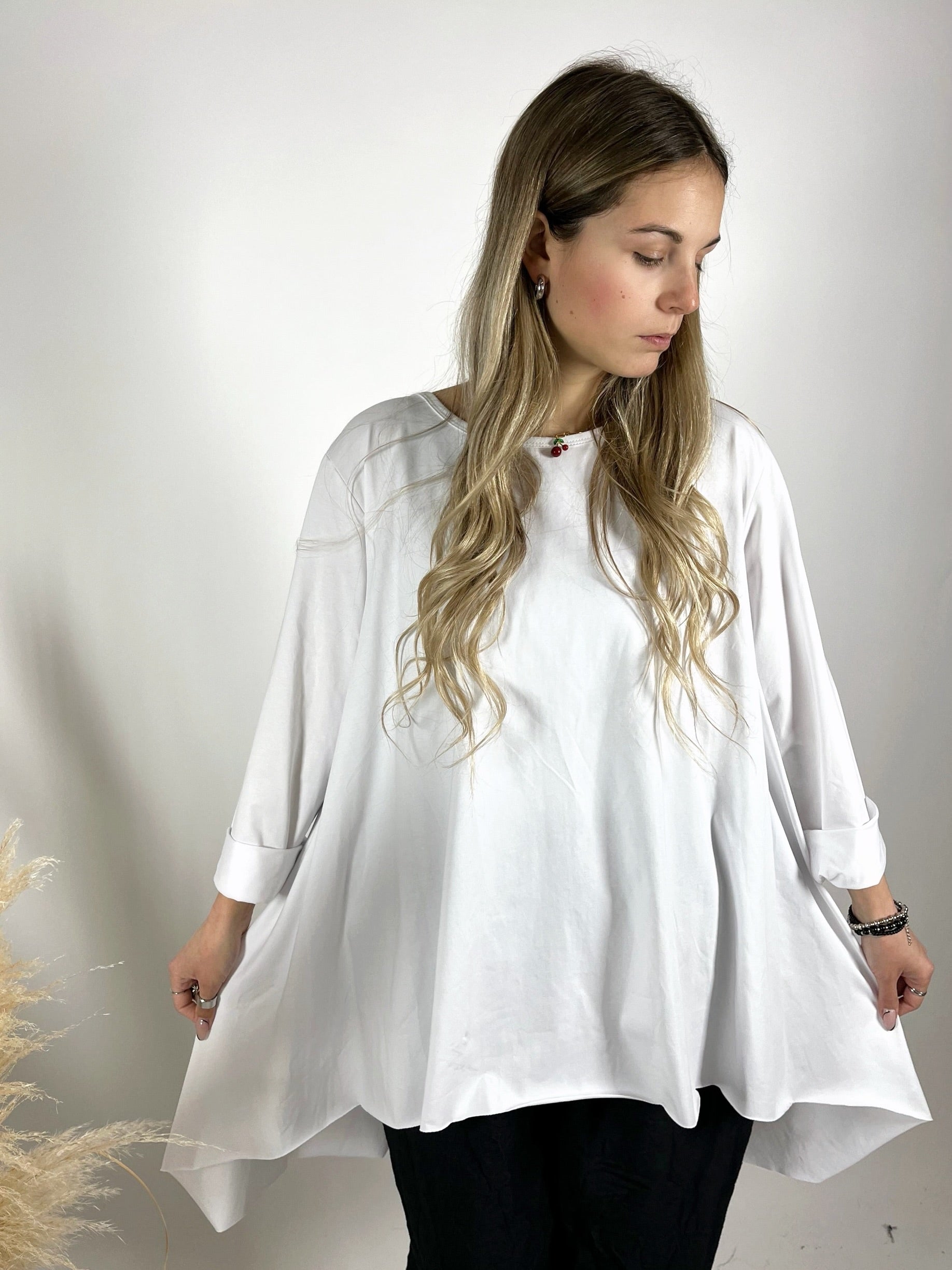 Maxi T-Shirt Basic Taglio Vivo +colori