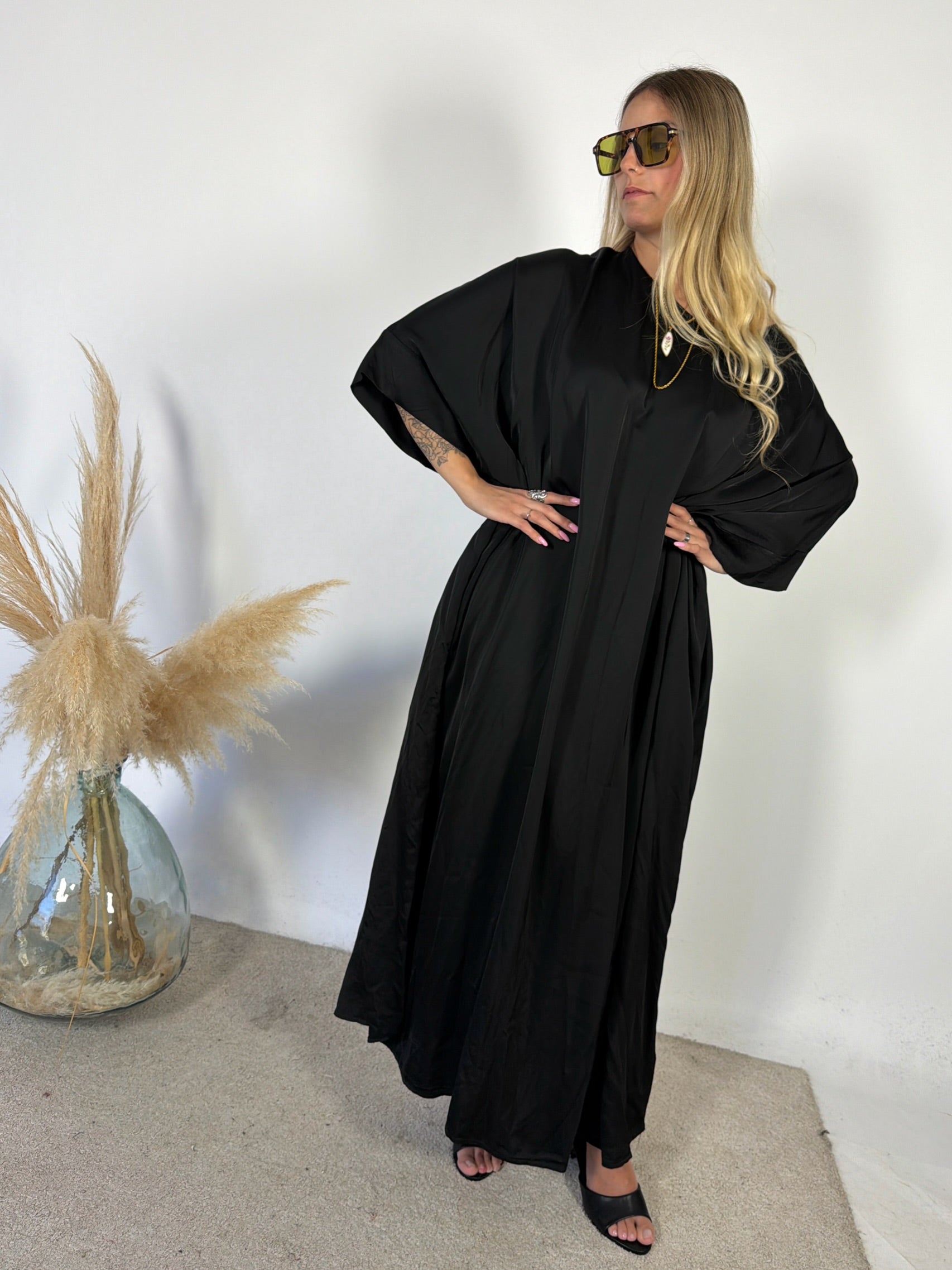 Maxi Abito Kimono Satinato +colori