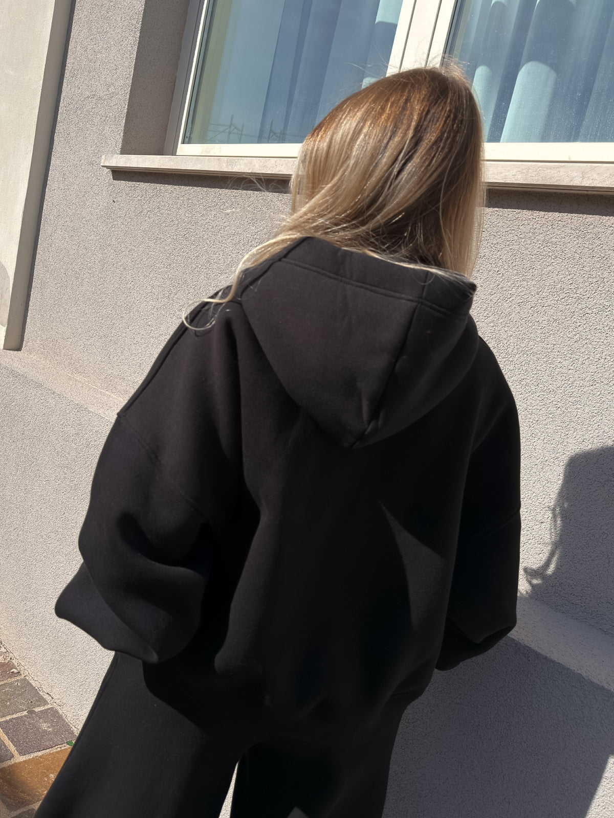 Felpa Zip Sporty Nero Kostumn1