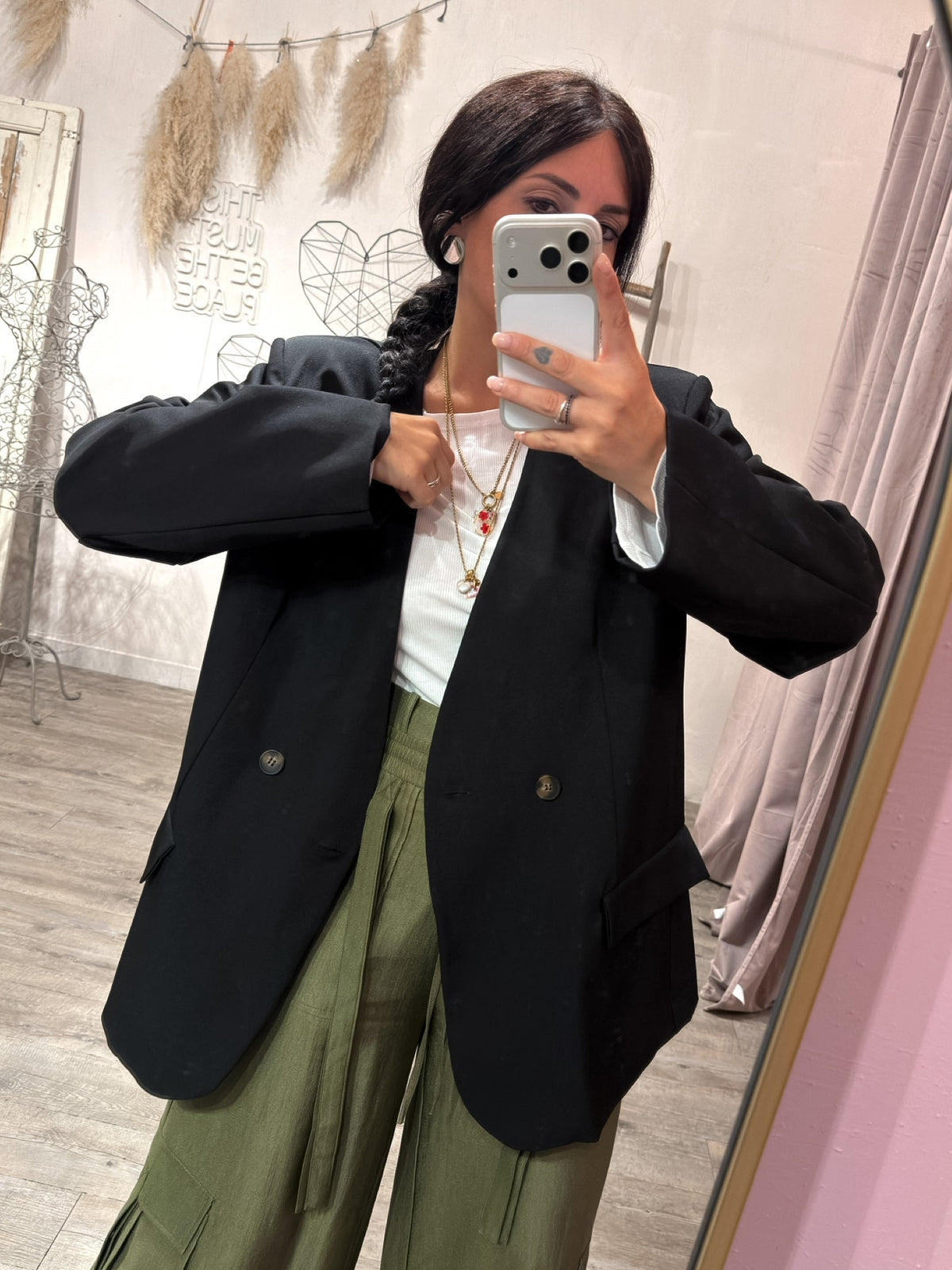 Blazer Man Over Kontatto Nero