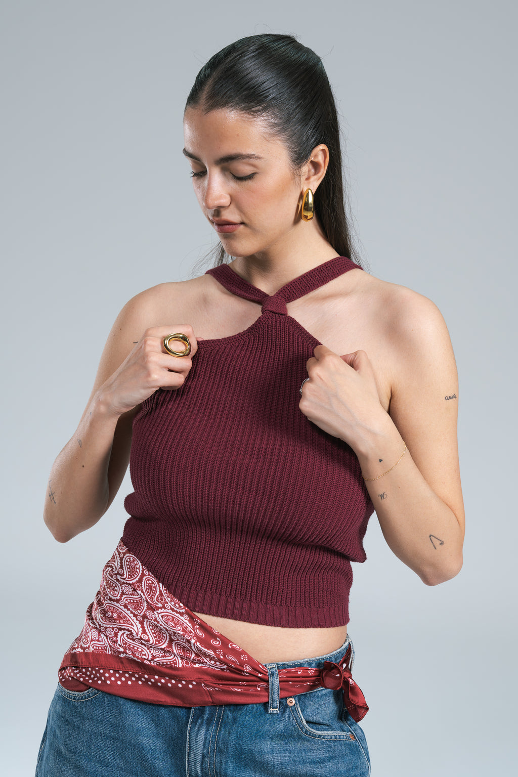 Top Scollo America in maglia Kontatto +colori