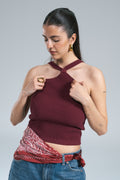 Top Scollo America in Maglia Kontatto +colori