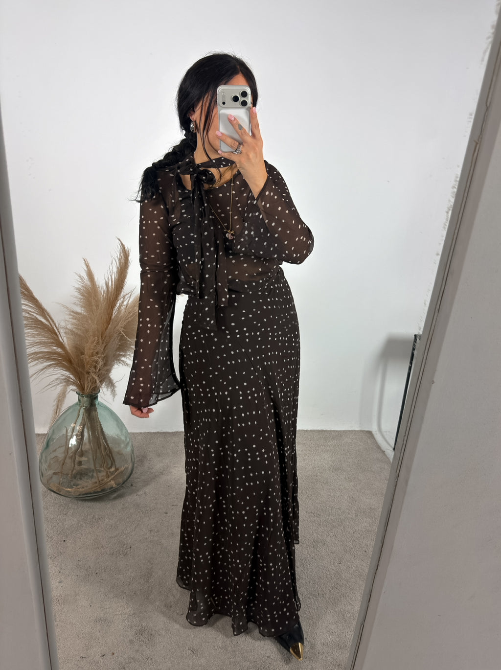 Gonna Lunga Pois Chiffon Fondente Glamorous