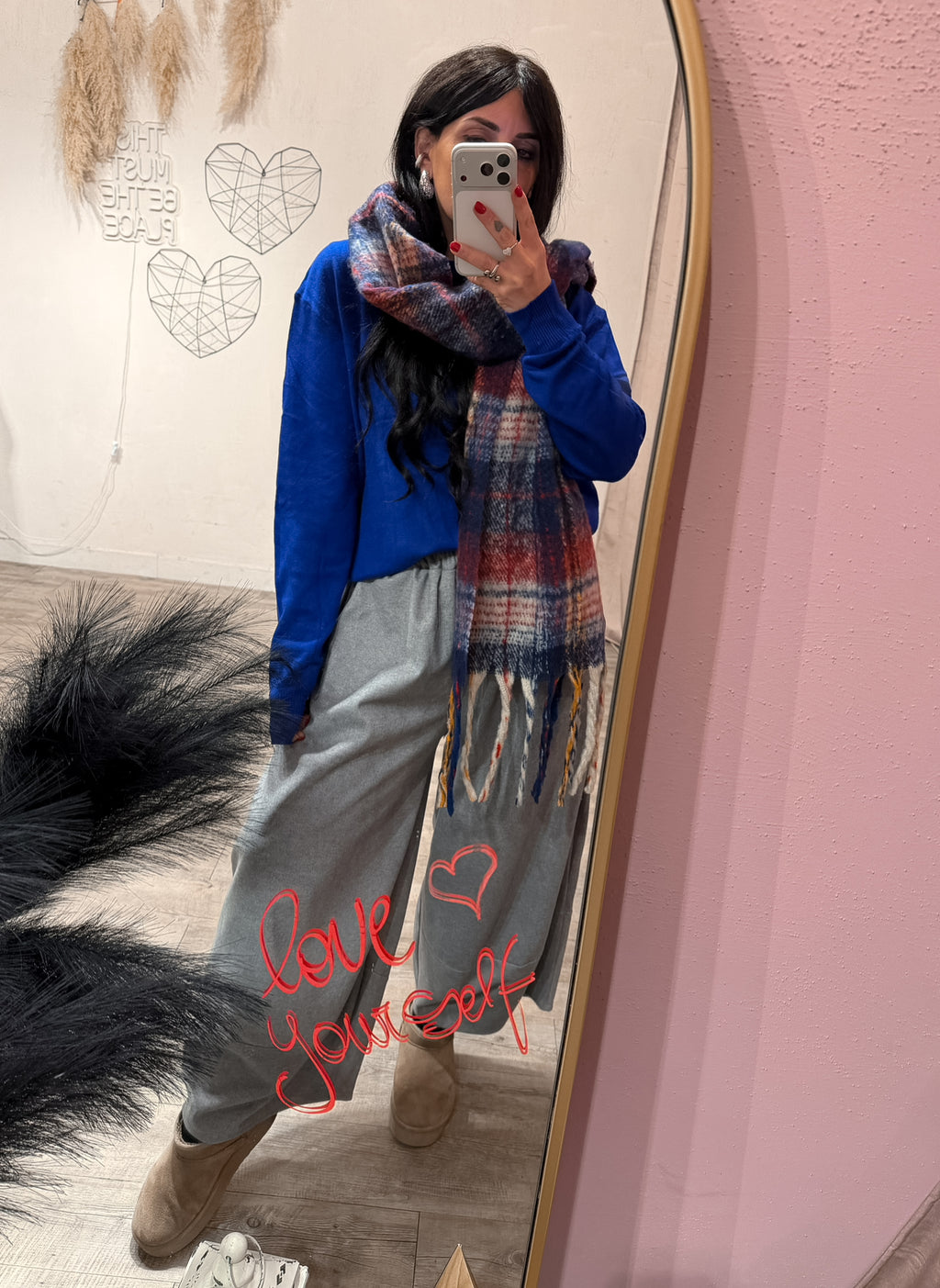 Maxi Sciarpa Frange Tartan