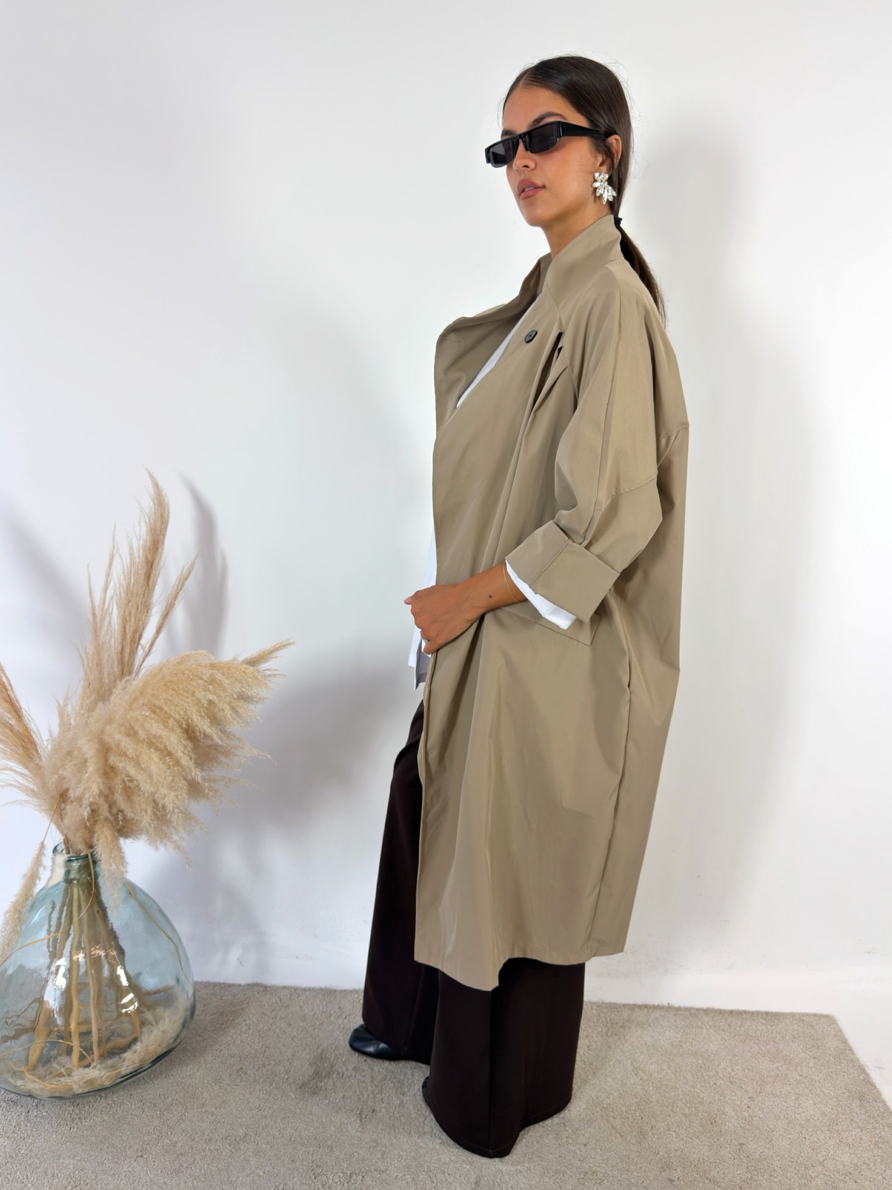 Trench Oversized Impermeabile Camel