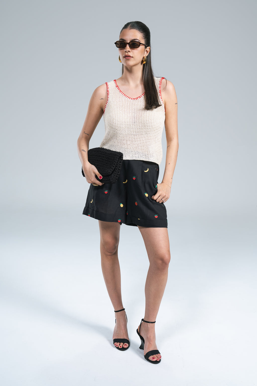 Short Fruit Mussola Nero Compania Fantastica