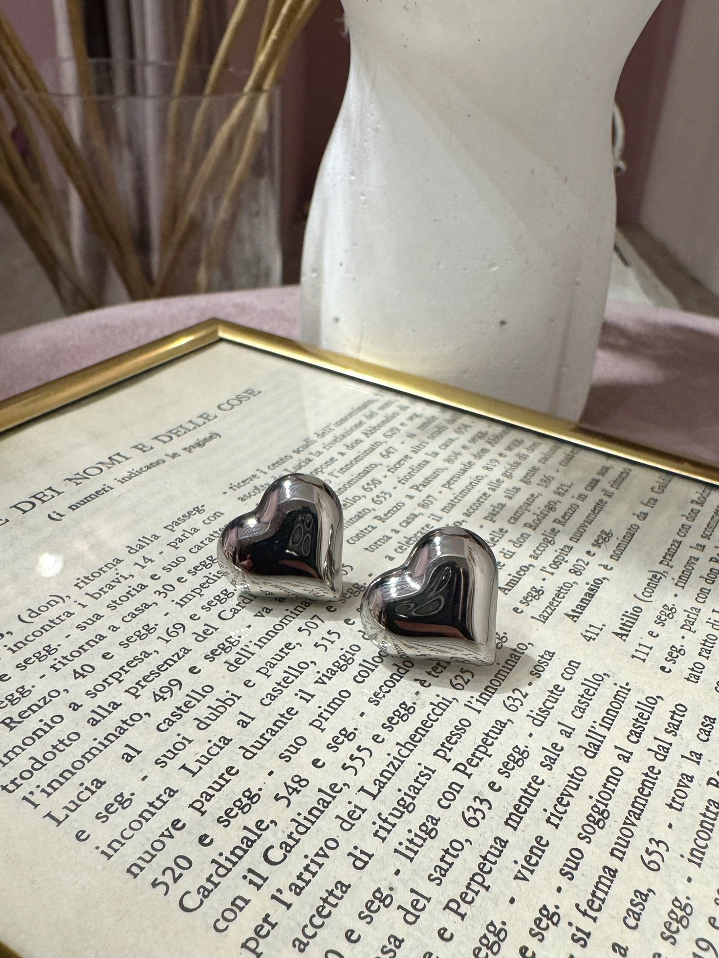 Orecchino Cuore Bombato +Colori