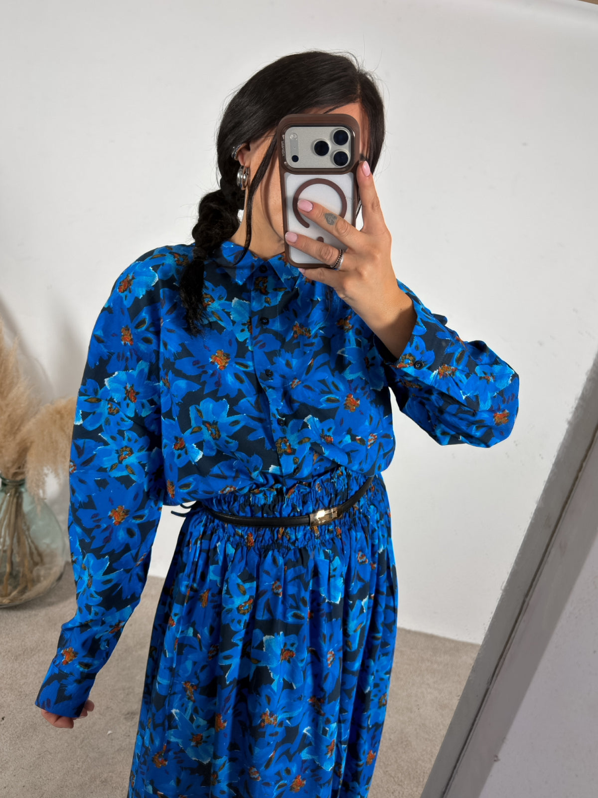 Camicia Fiori Blu/Nero Compania Fantastica