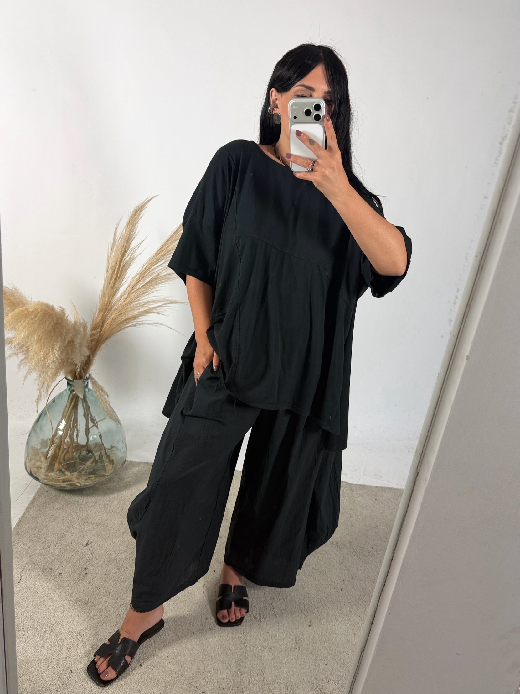 Pantalone Barbara Cotone Nero