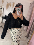 Cardigan Crochet Nero 24Colours
