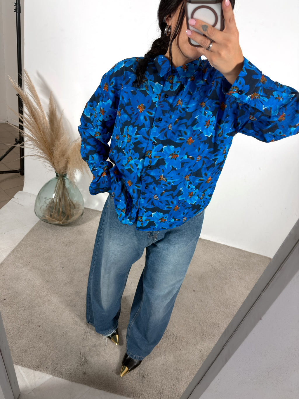 Camicia Fiori Blu/Nero Compania Fantastica