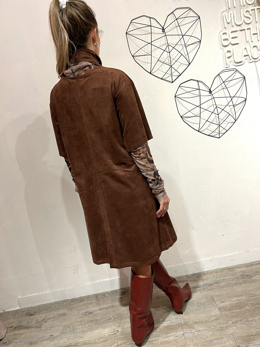 Abito Suede con Fiocco