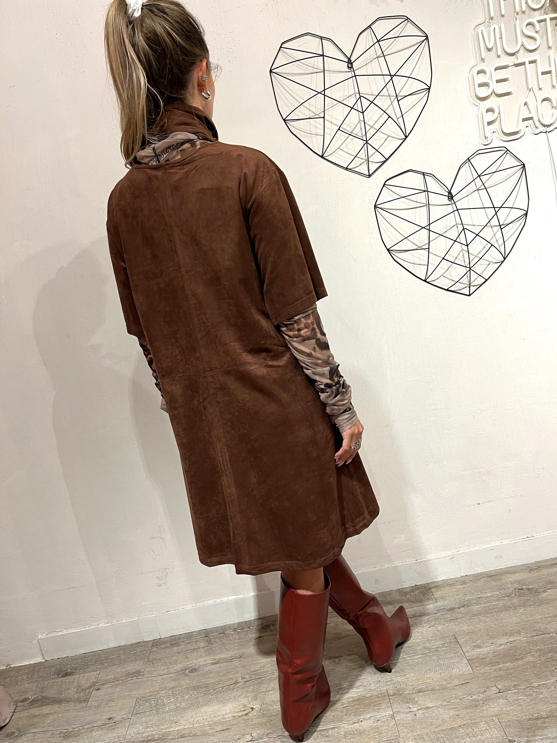 Abito Suede con Fiocco
