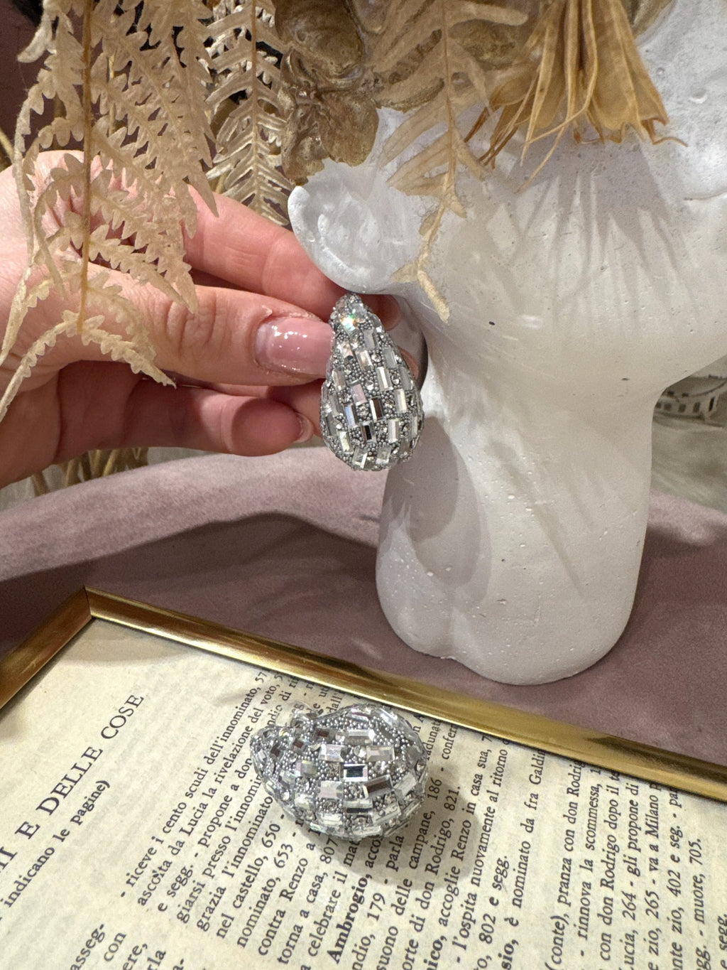 Orecchino Goccia Strass