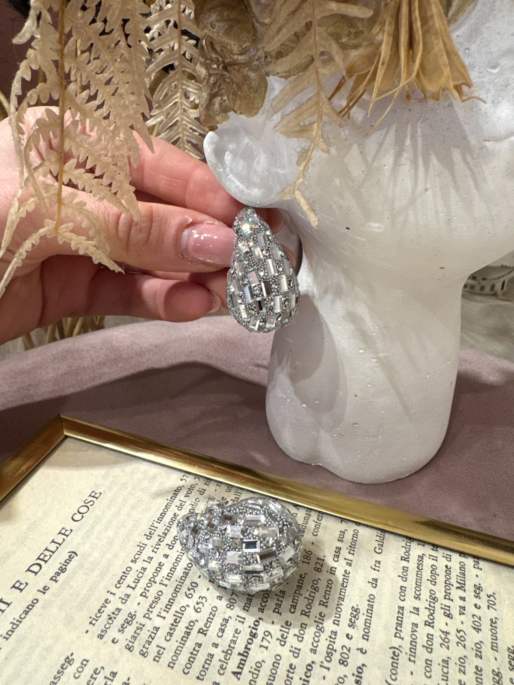 Orecchino Goccia Strass