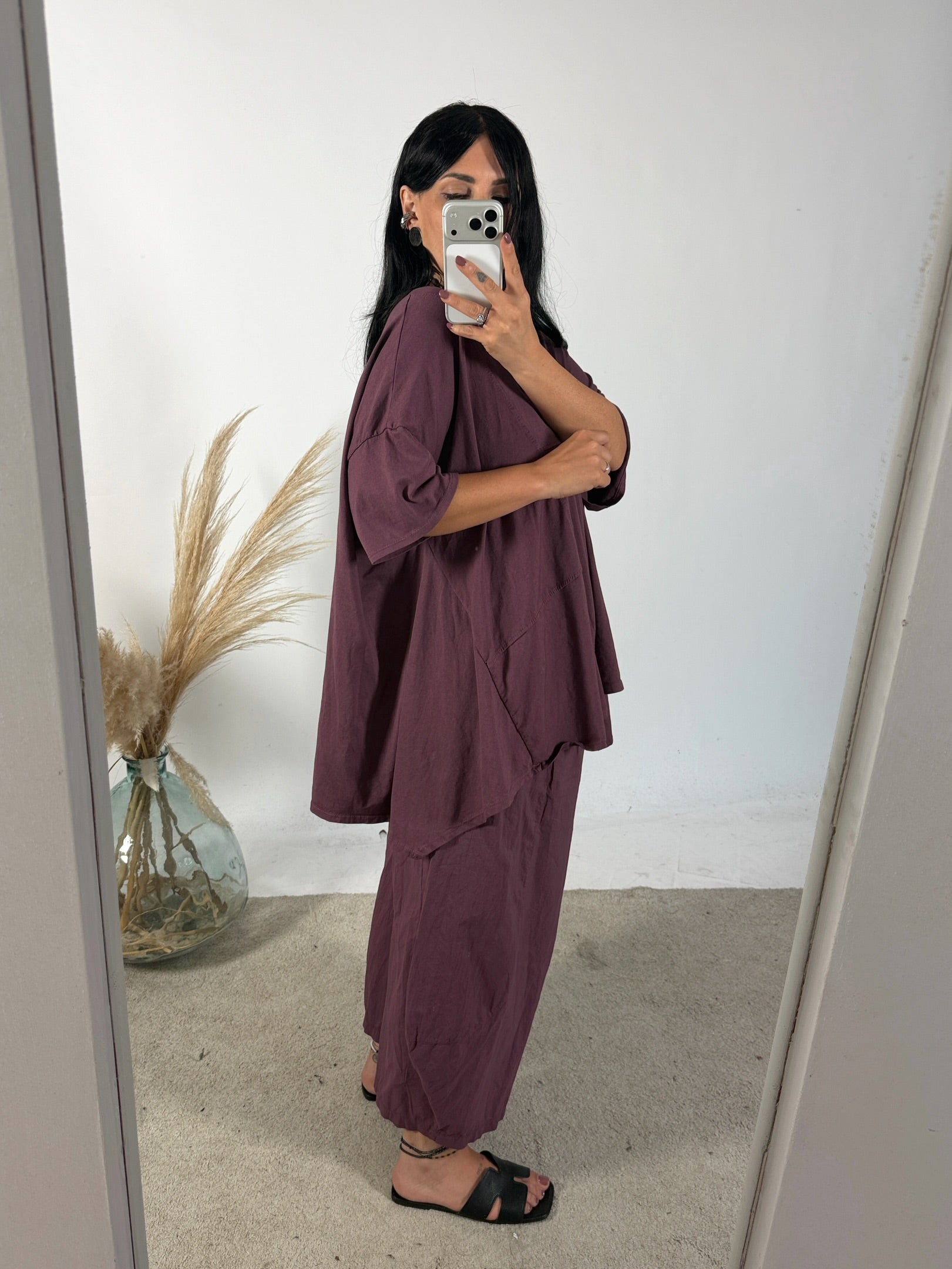 Pantalone Barbara Cotone Malva
