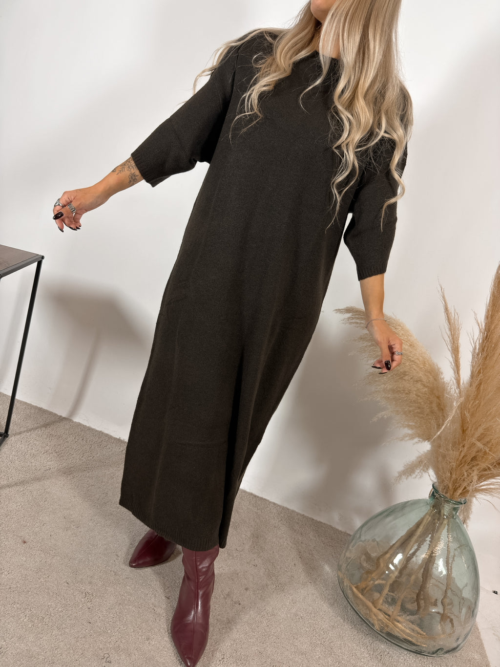 Maxi Abito Maglia Caffe Glamorous