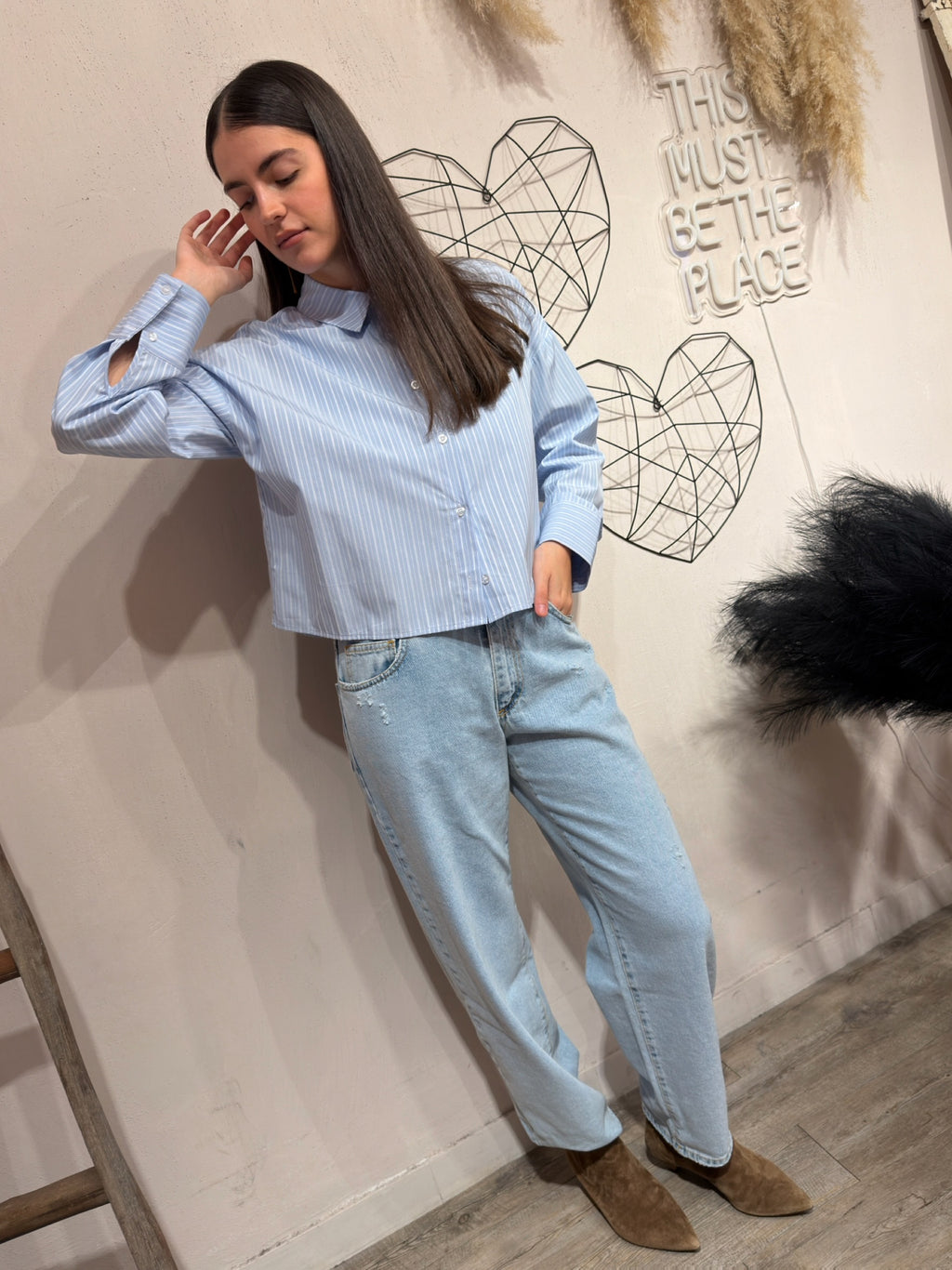 Camicia Celeste Bacchetta Bianco YouDecide