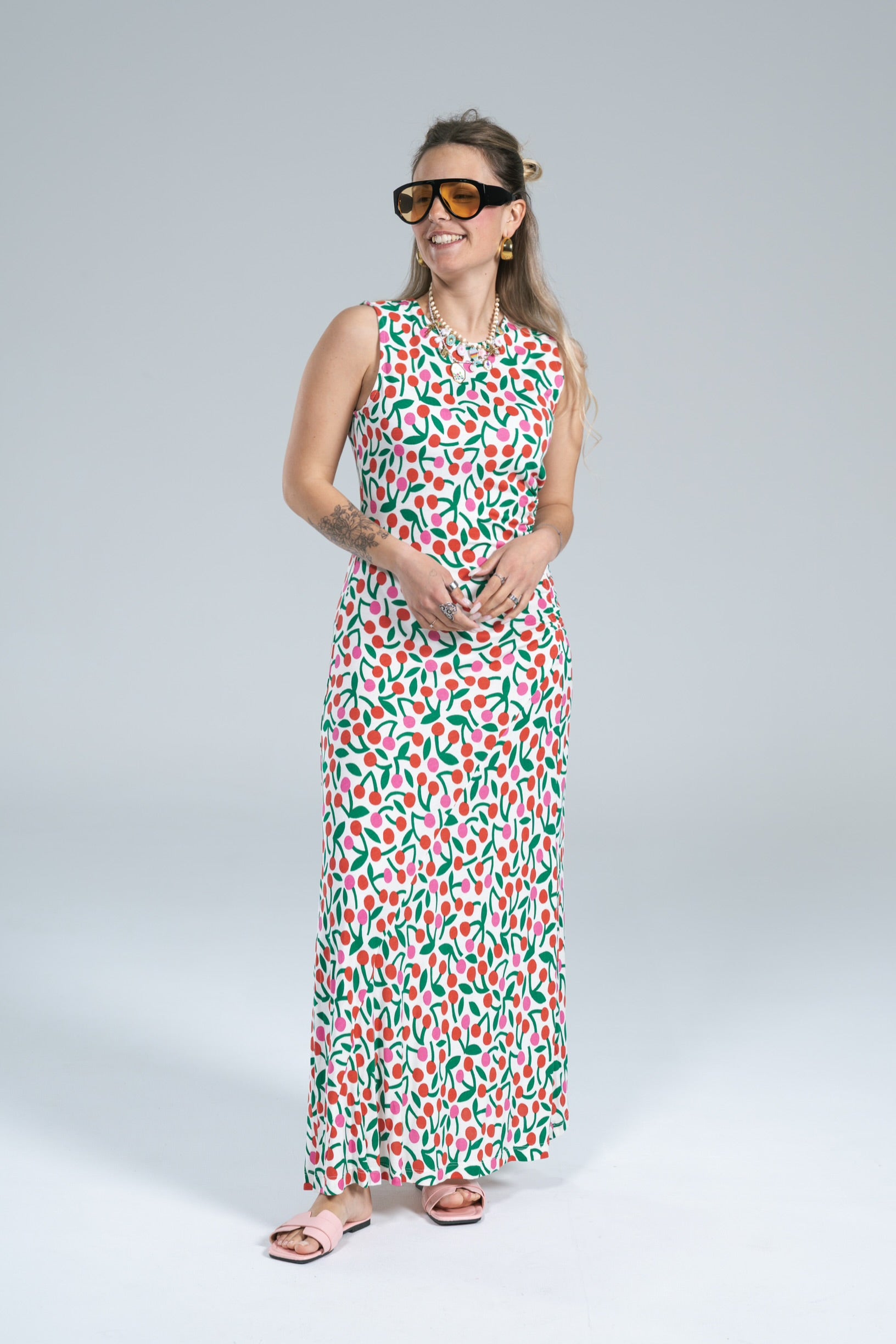 Abito Ciliegie Jersey Stretch Compania Fantastica Midi