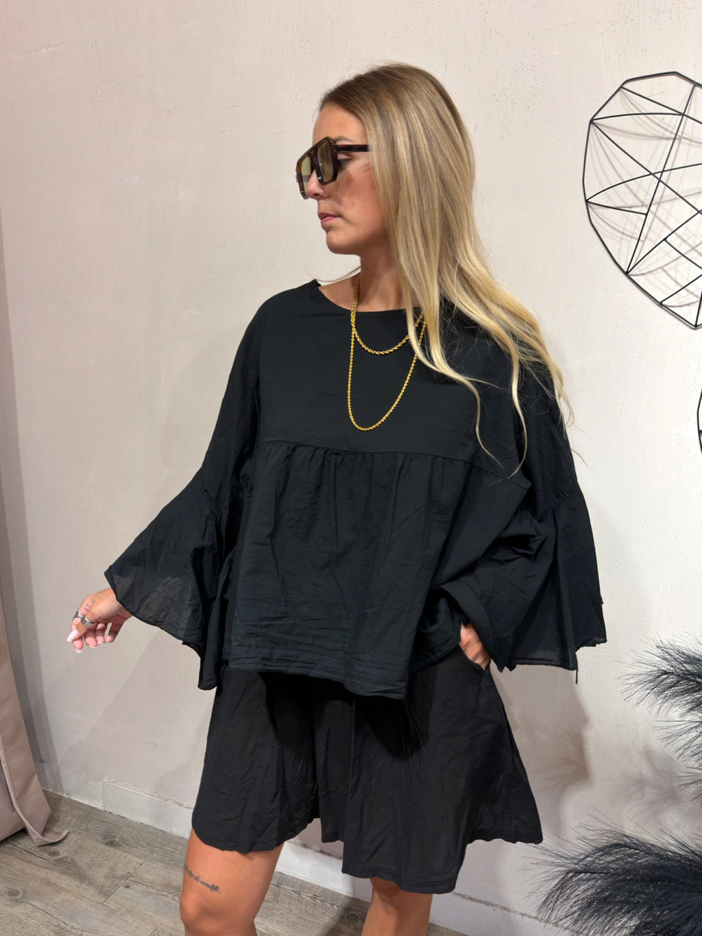 Set Short+Blusa Balza Nero