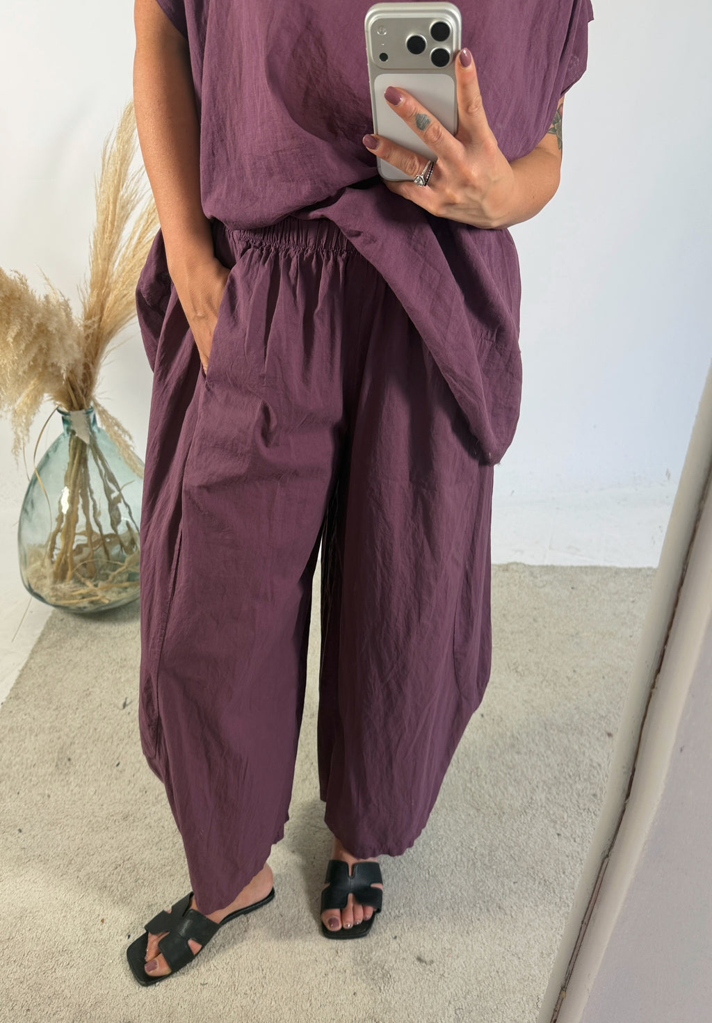 Pantalone Barbara Cotone Malva