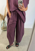 Pantalone Barbara Cotone Malva