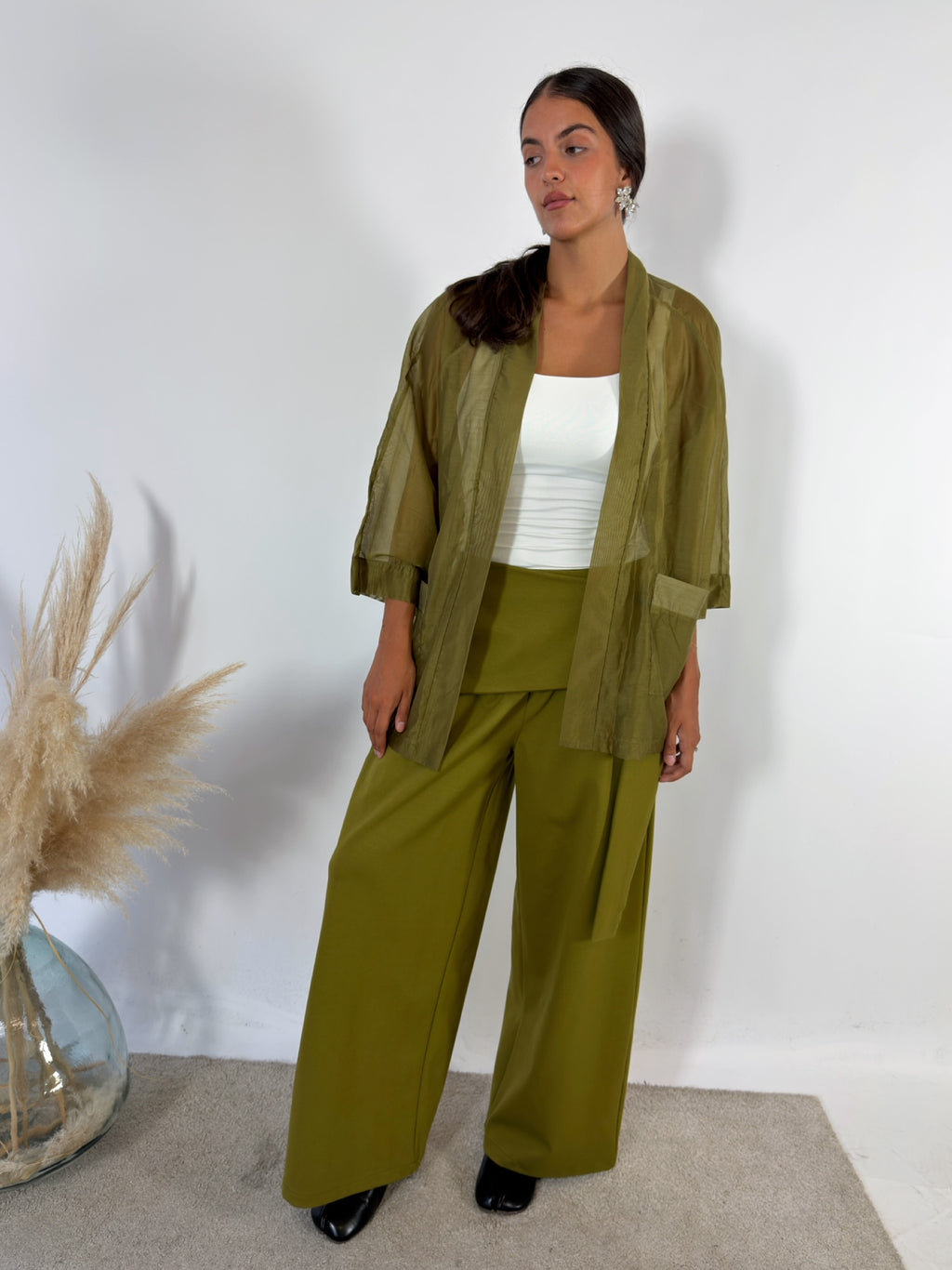 Camicia Kimono Waffle Olio