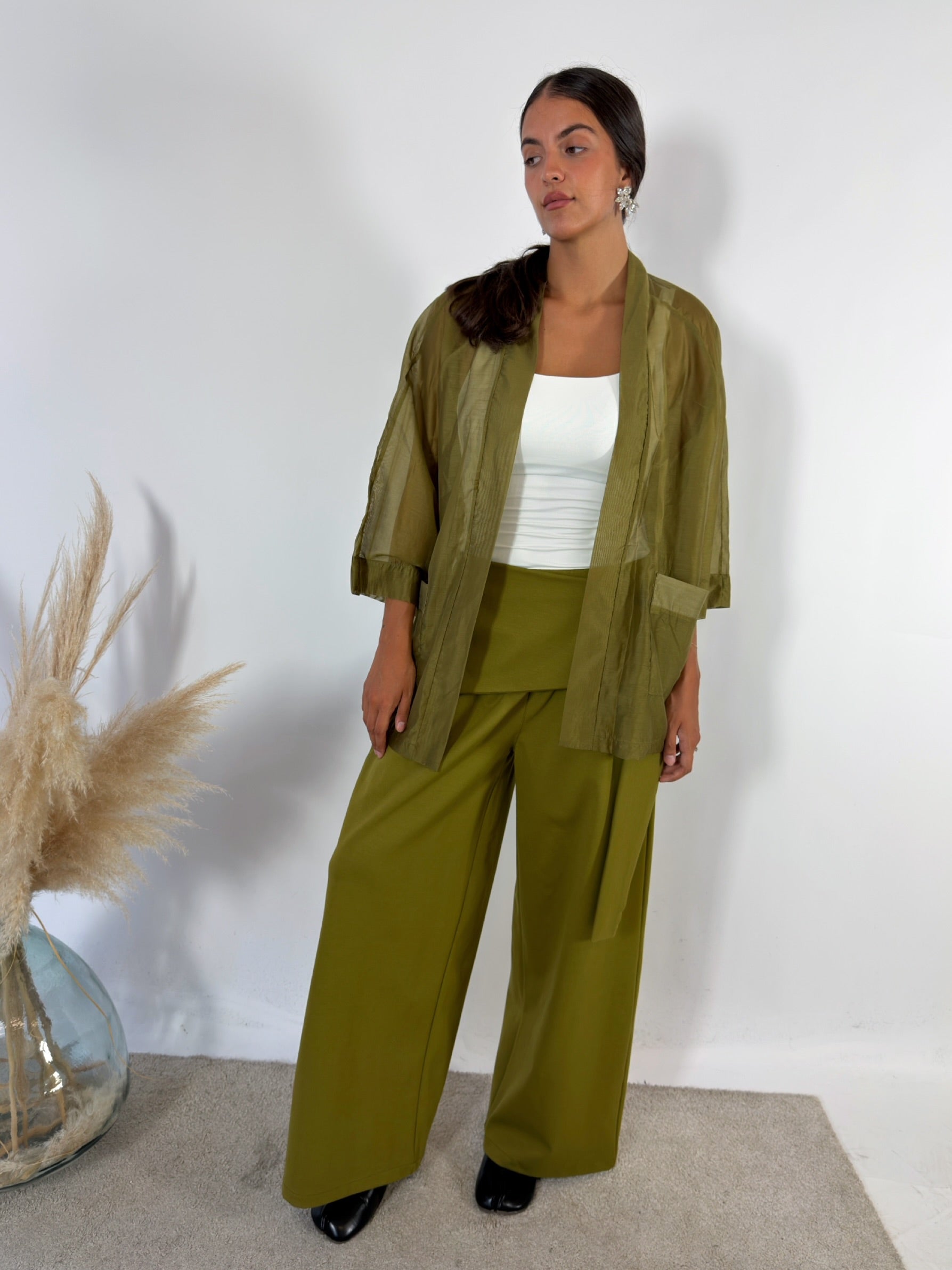 Camicia Kimono Waffle Olio