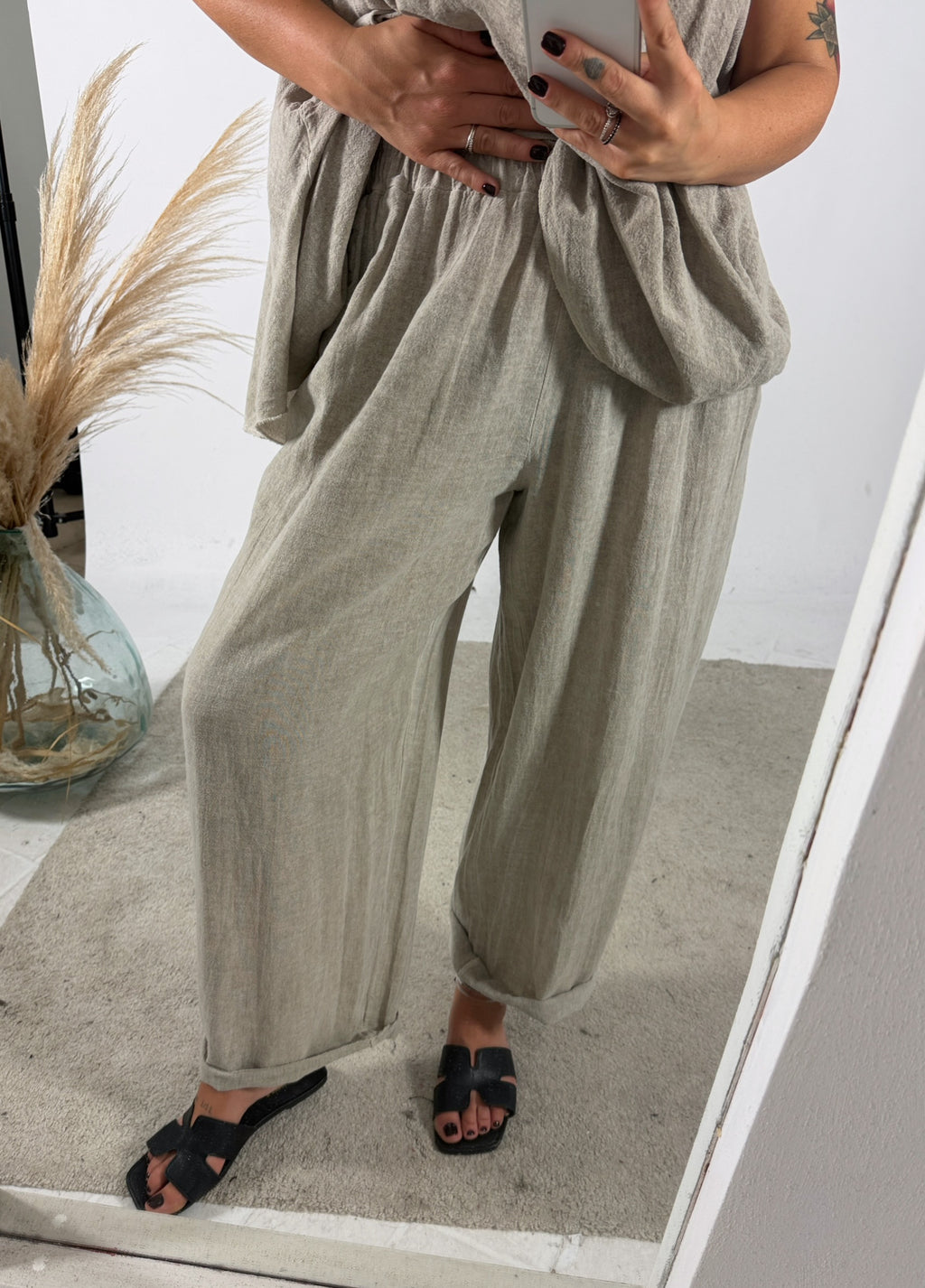 Pantalone Ovetto Lino Garza Corda