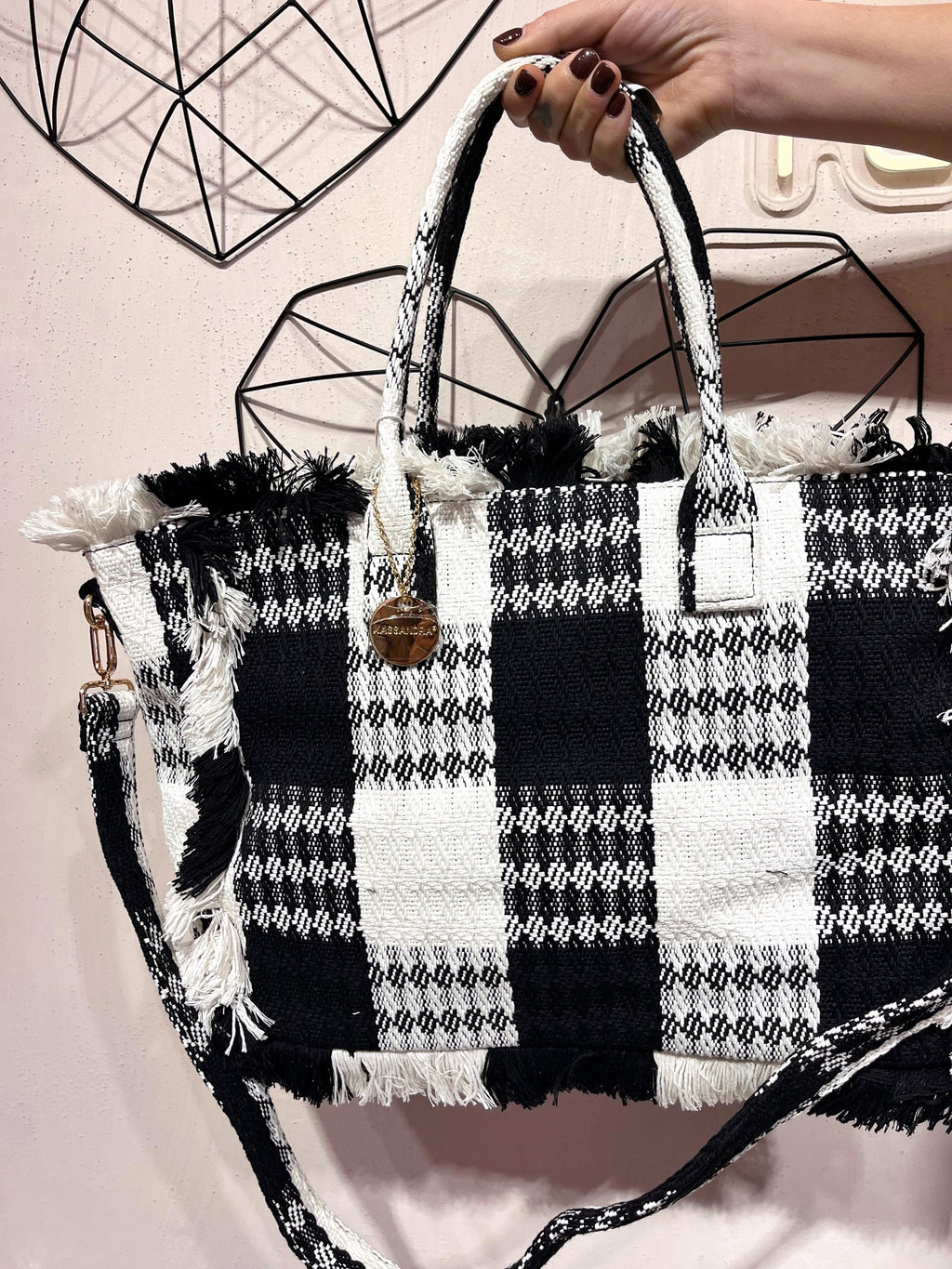 Maxi Borsa Tessuto Check +colori
