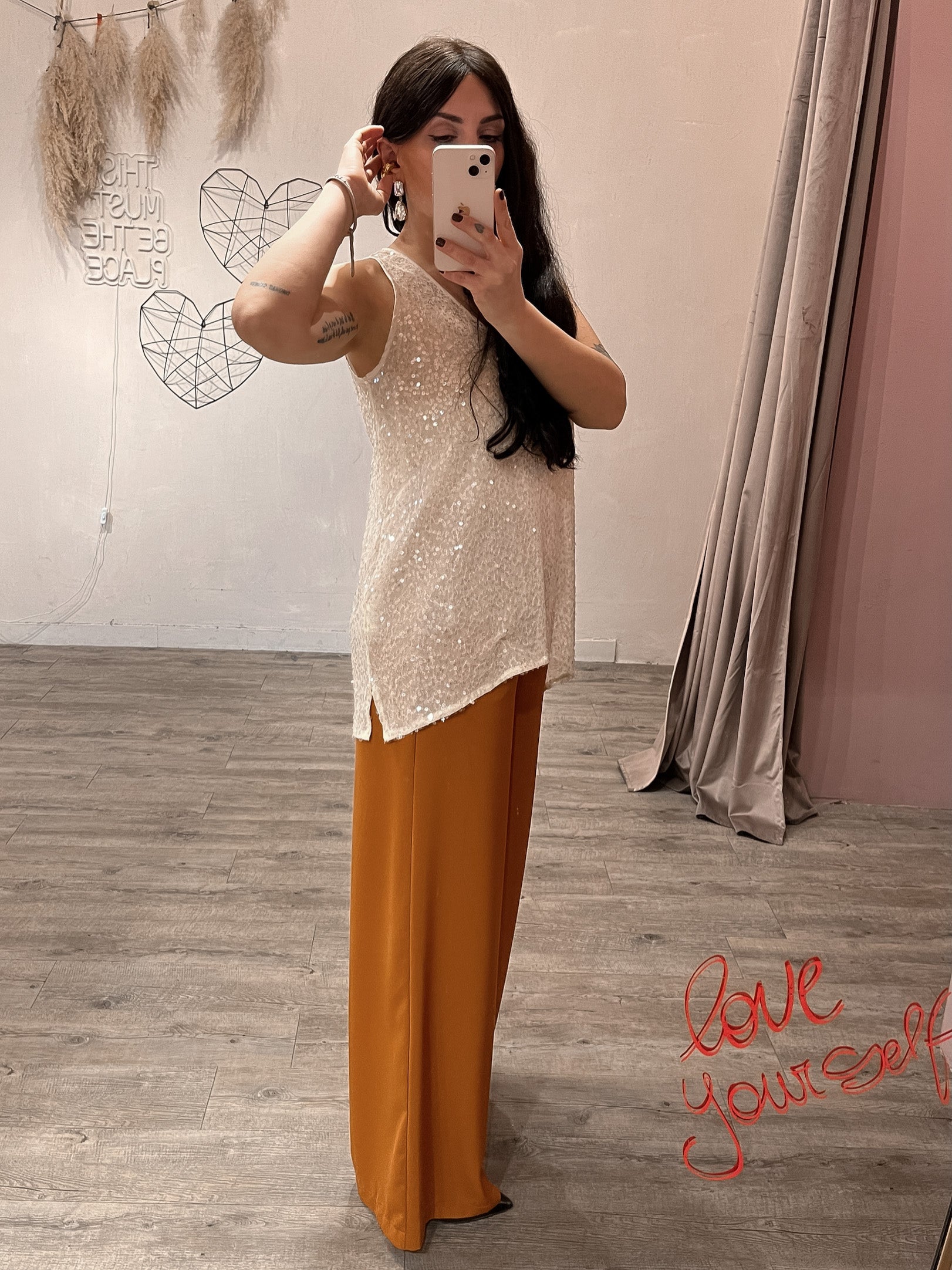 Maxi Canotta Over Paillettes +colori