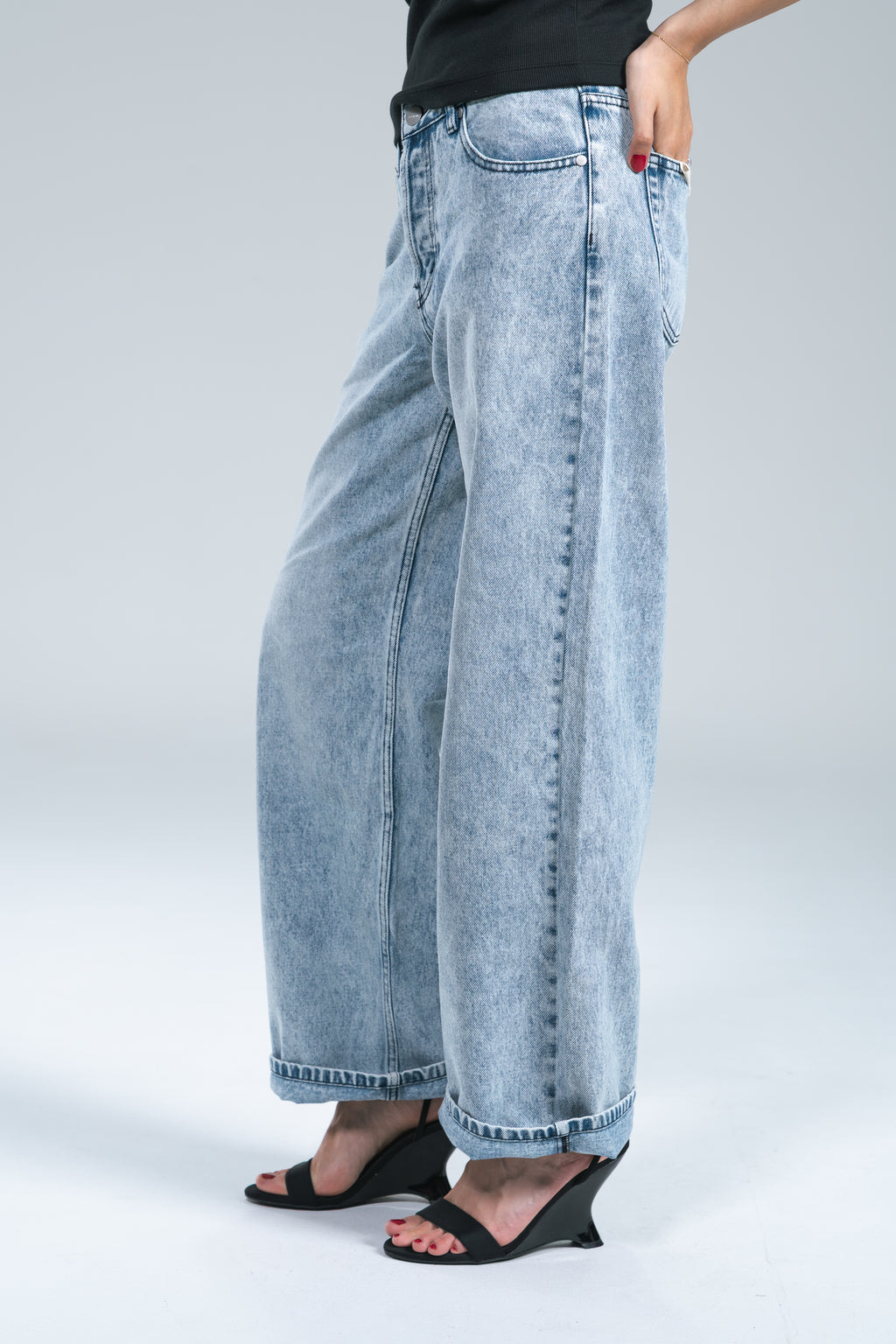 Jeans Wide Leg Light Blue 24Colours