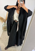 Maxi Cardigan Kimono Mussola Nero