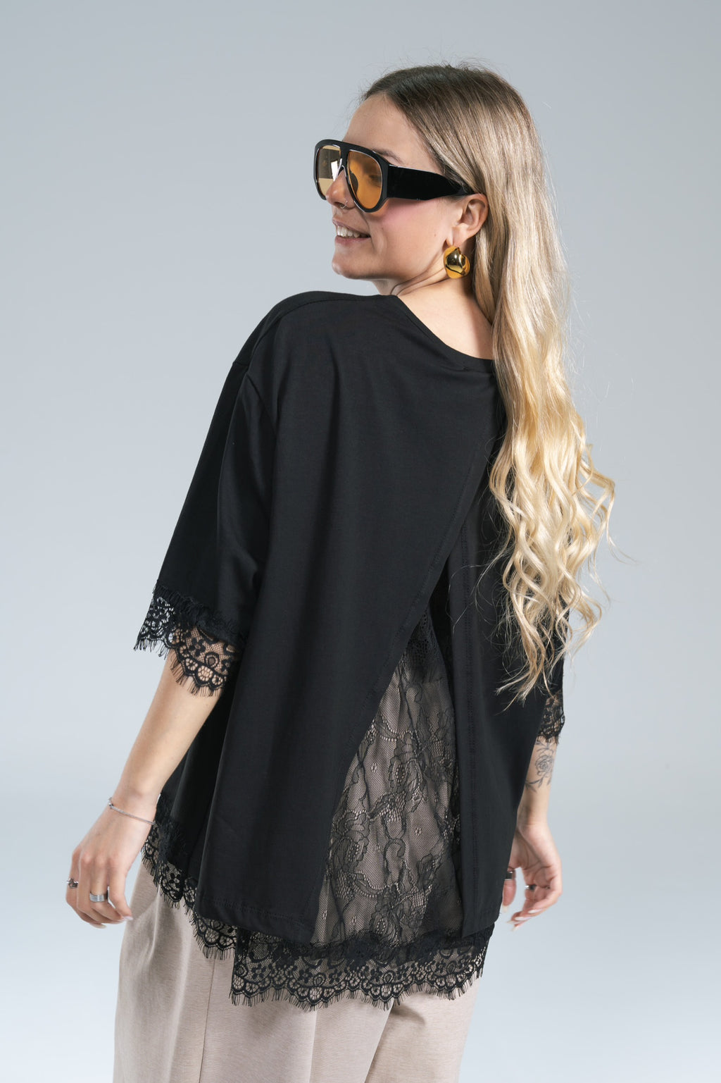 T-shirt Spacco e Inserti Pizzo +colori