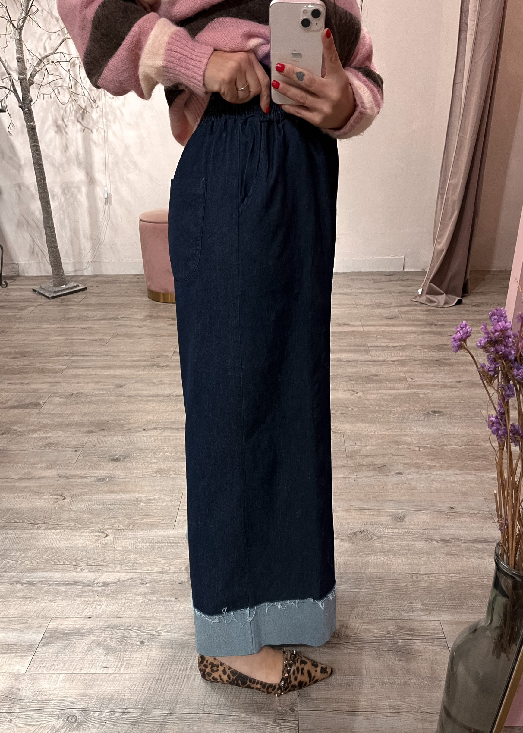 Jeans Stretch Risvolto B/Scuro Miranda