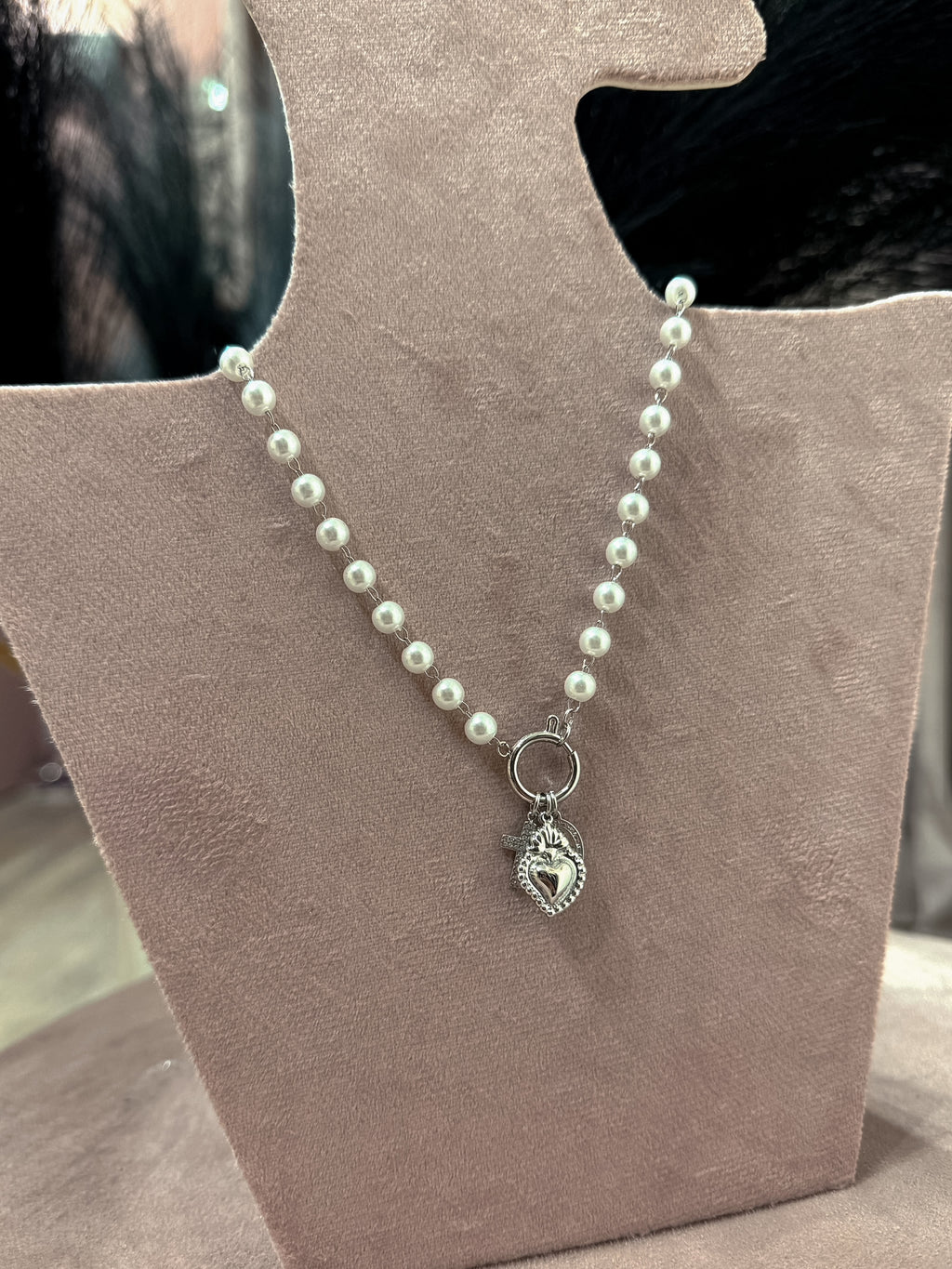 Mix Collane Perle +Orsetto + Cuore Argento +Varianti