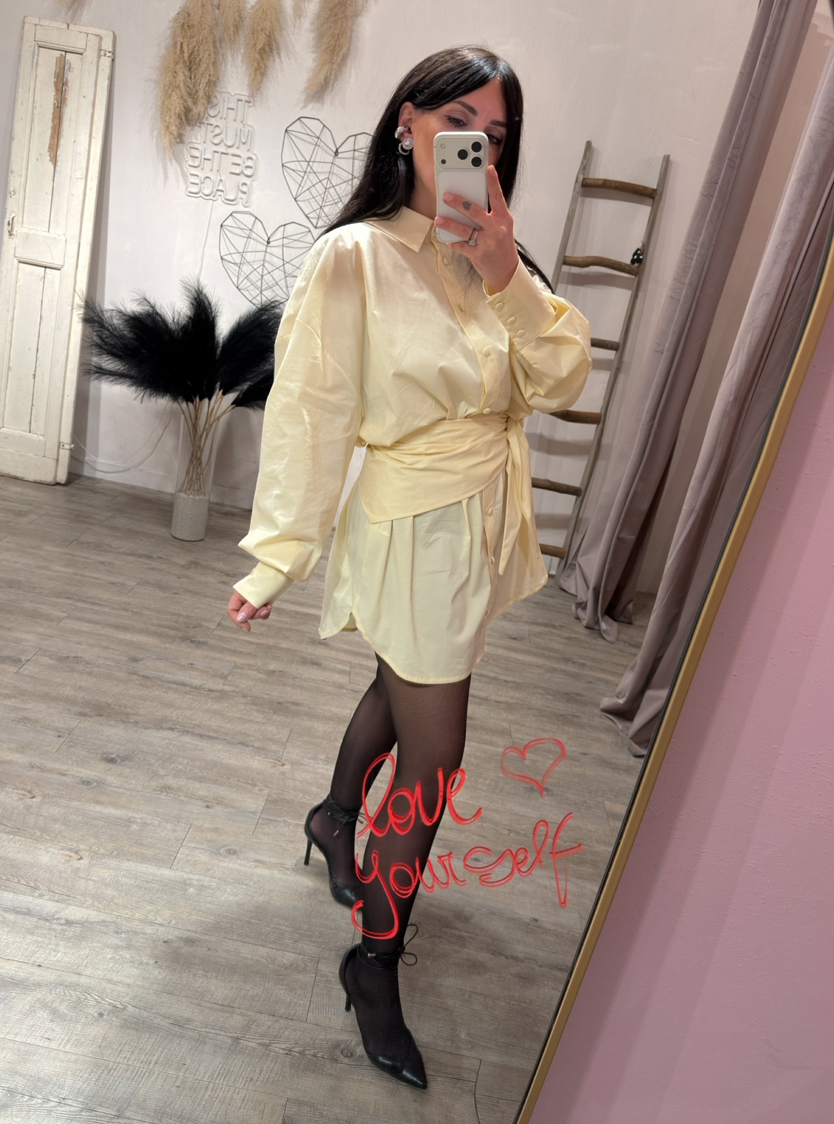 Abito Chemisier Giallo Burro Kostumn1