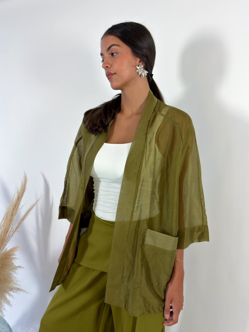 Camicia Kimono Waffle Olio