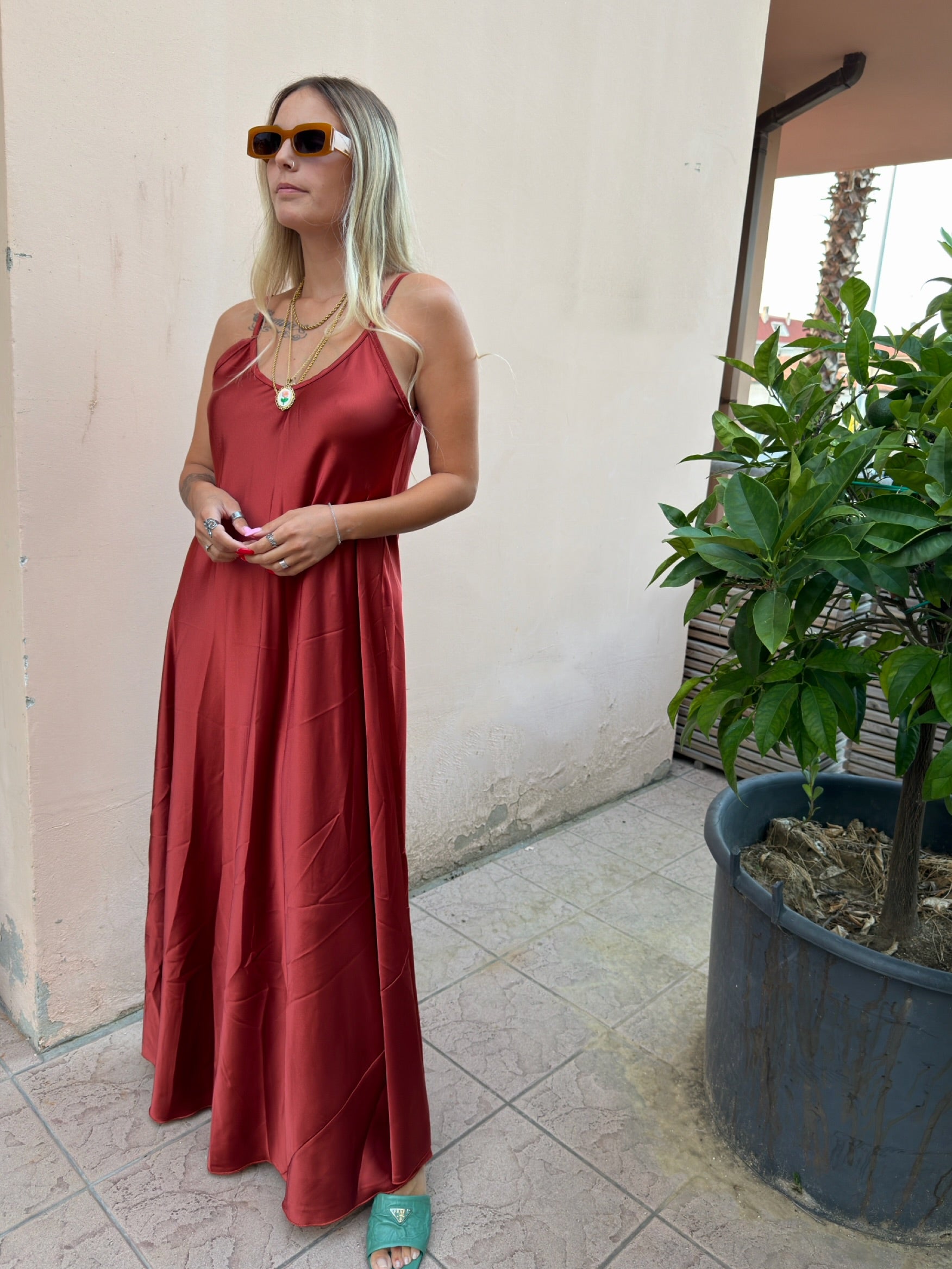 Vestito Sottoveste Satin +colori