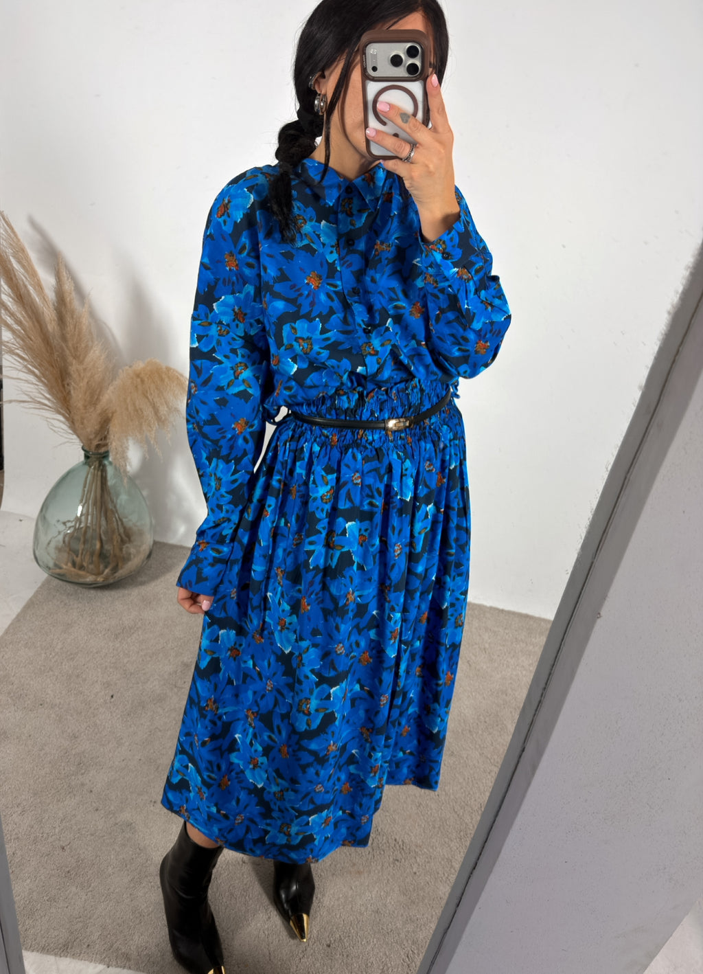 Camicia Fiori Blu/Nero Compania Fantastica