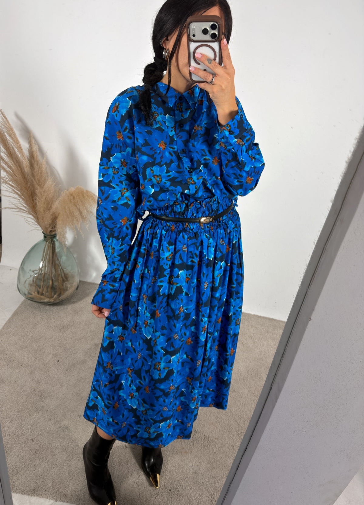 Camicia Fiori Blu/Nero Compania Fantastica