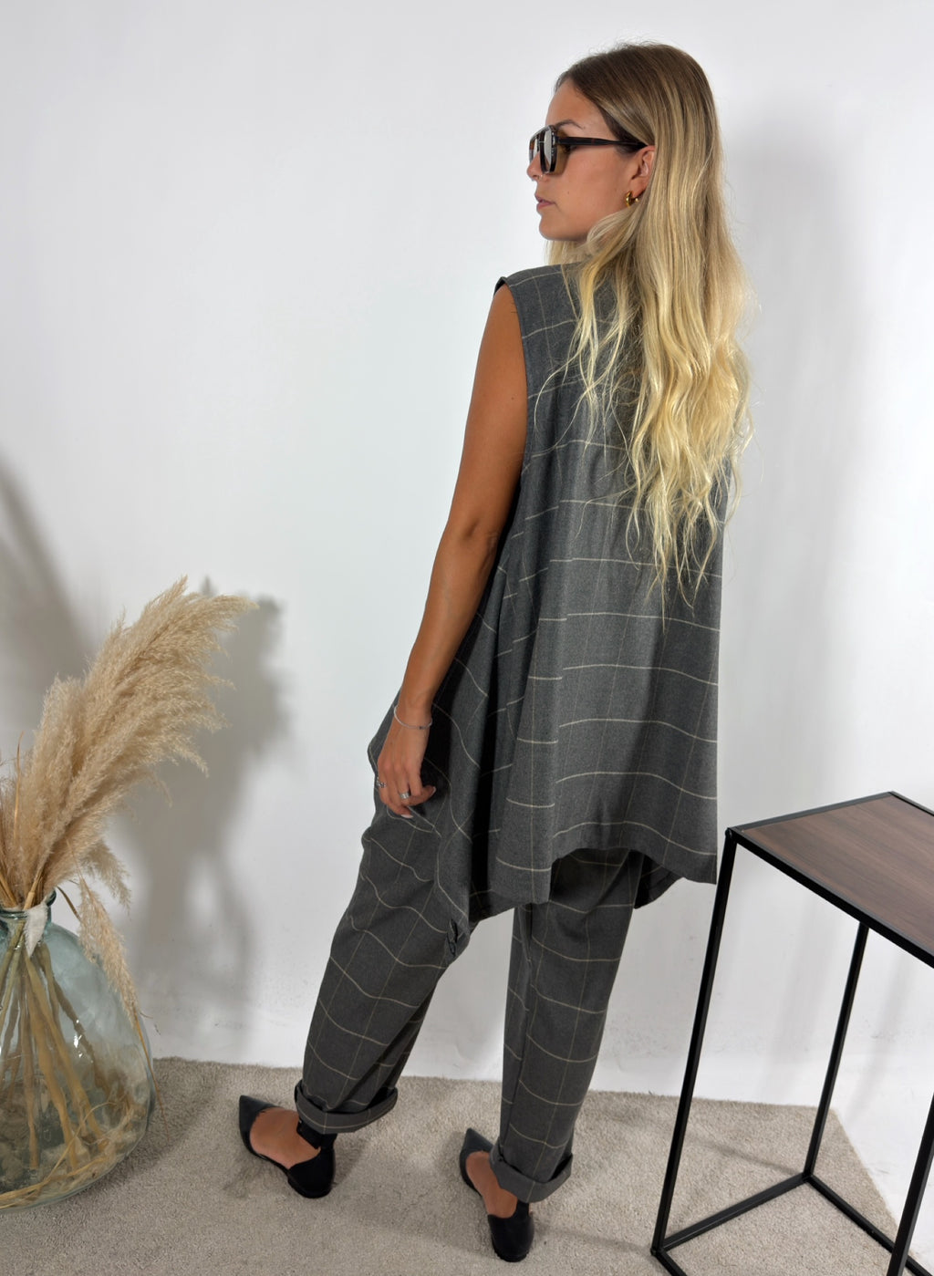 Pantalone Check Grigio Miranda