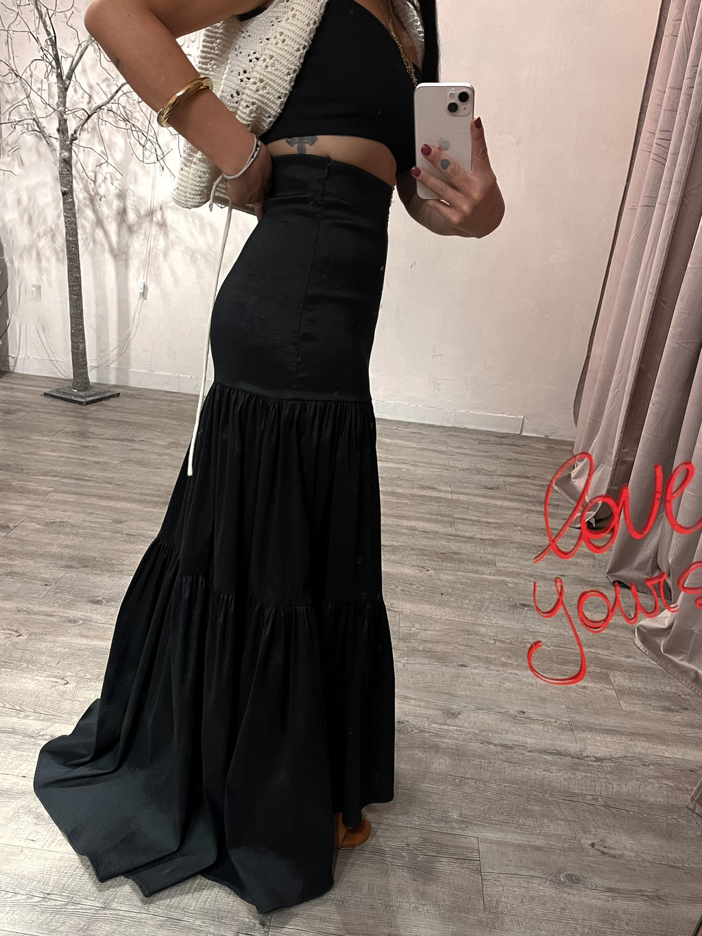 Gonna Lunga Balze Taffeta Kostumn1 +colori
