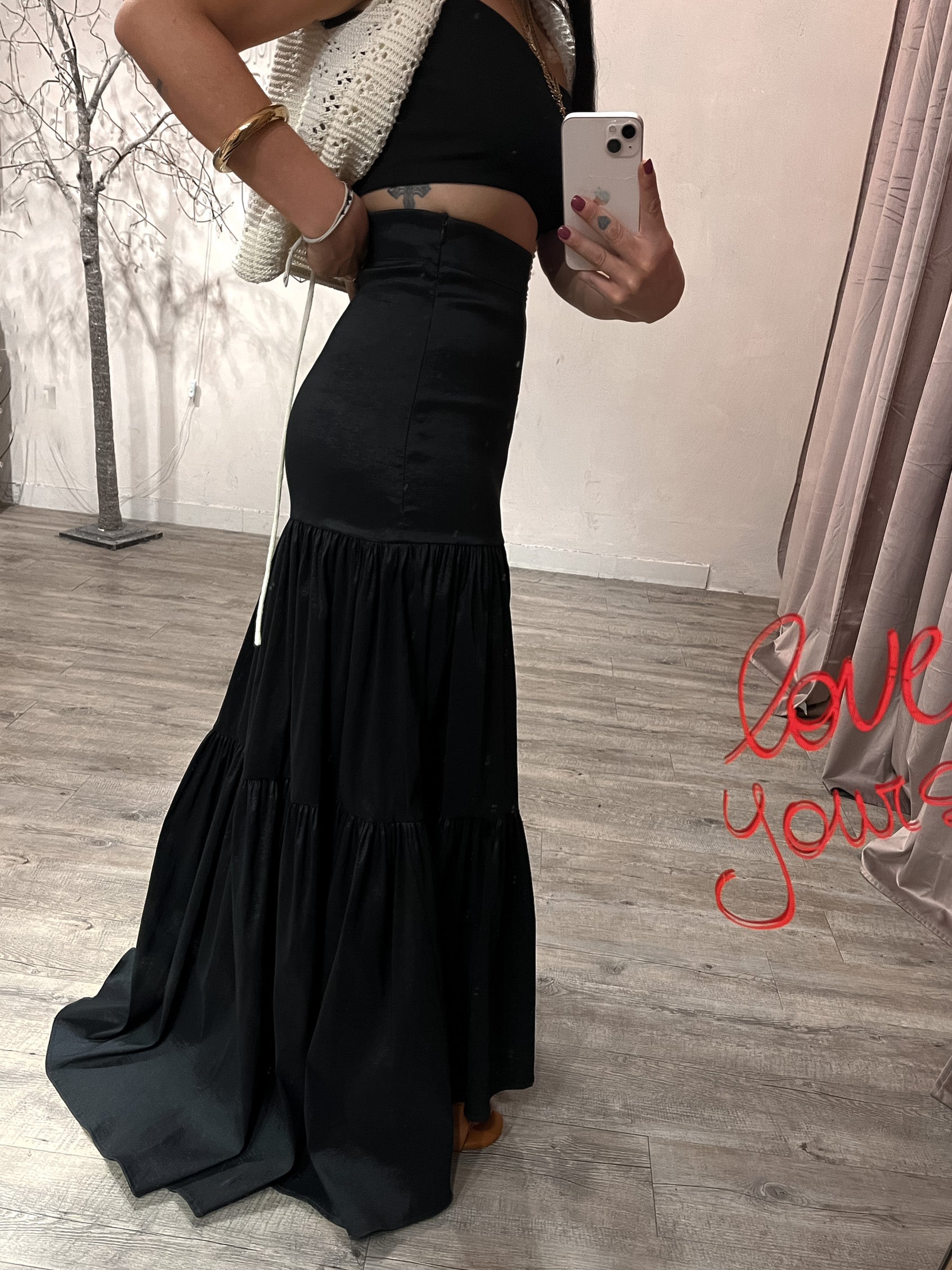 Gonna Lunga Balze Taffeta Kostumn1 +colori