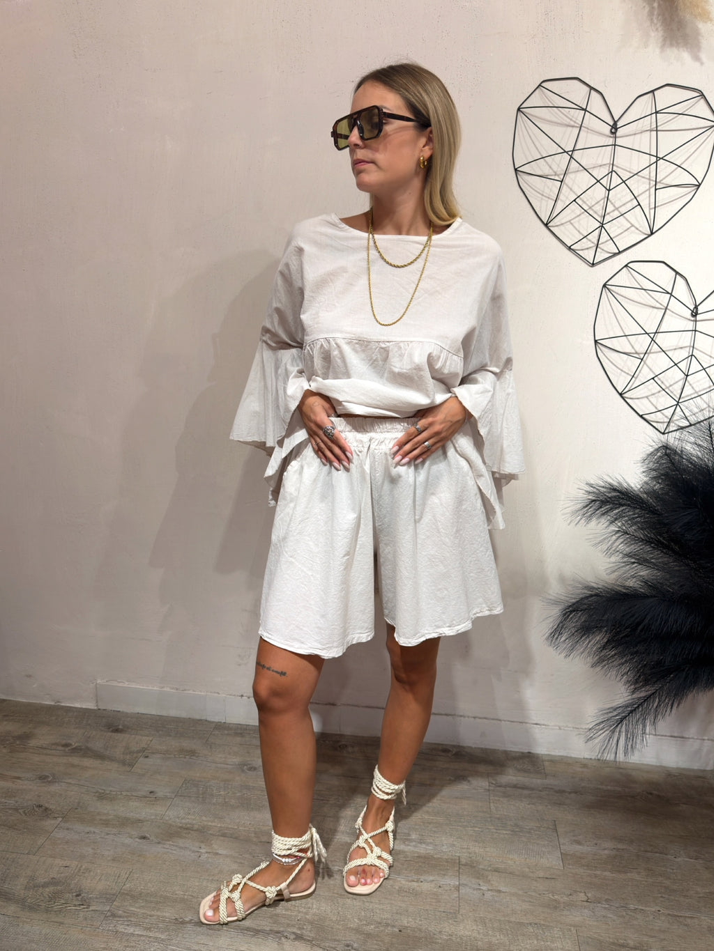 Set Short+Blusa Balza Gesso