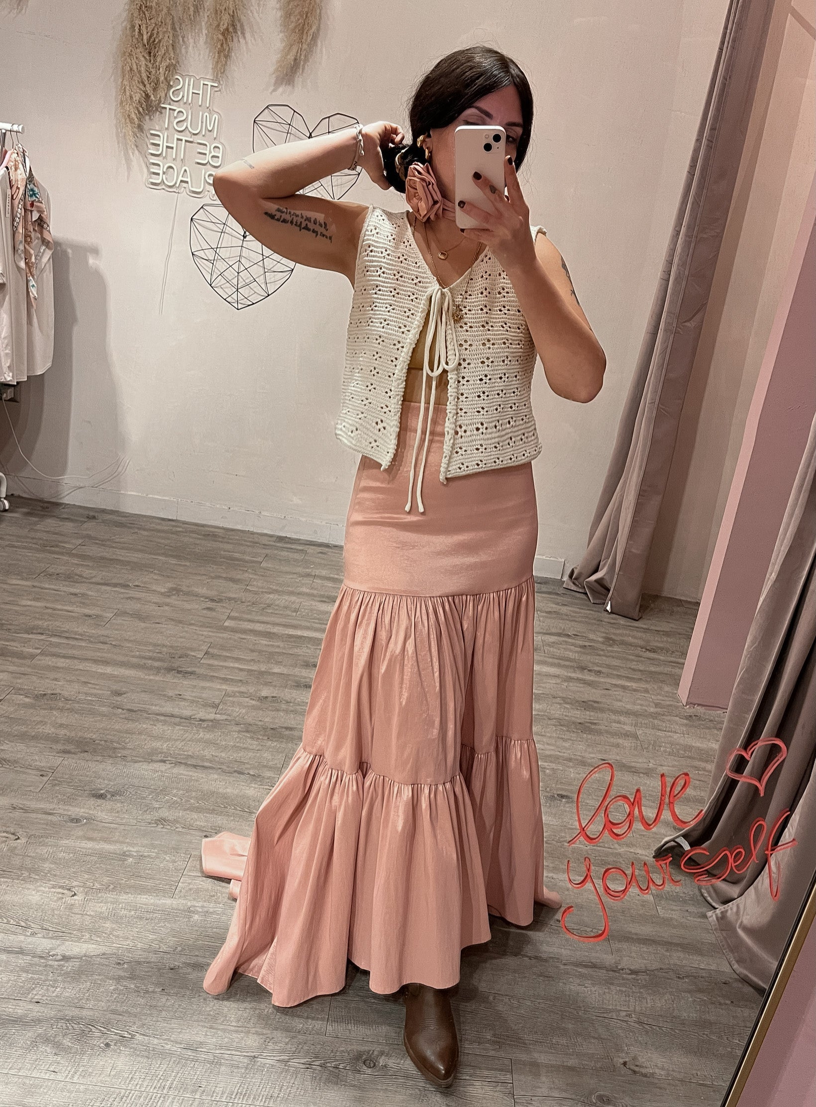 Gonna Lunga Balze Taffeta Kostumn1 +colori