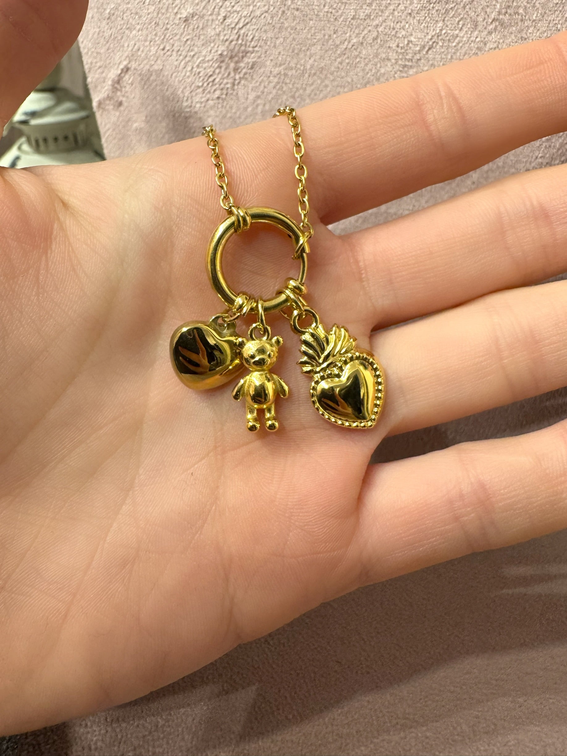 Collana 3 Charms +colori